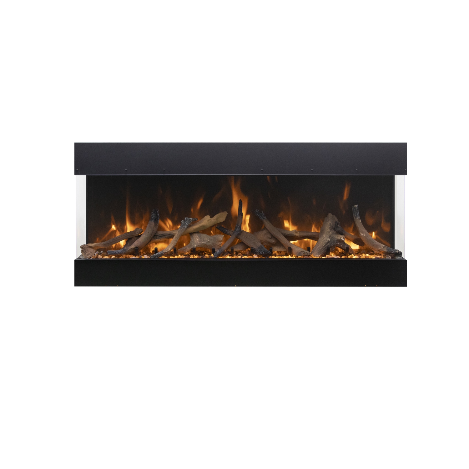 Amantii BI-72-DEEP-XT-OOB-1 –Refurbished(Excellent)- Indoor or Outdoor Built-in only Electric Fireplace with Black Steel Surround