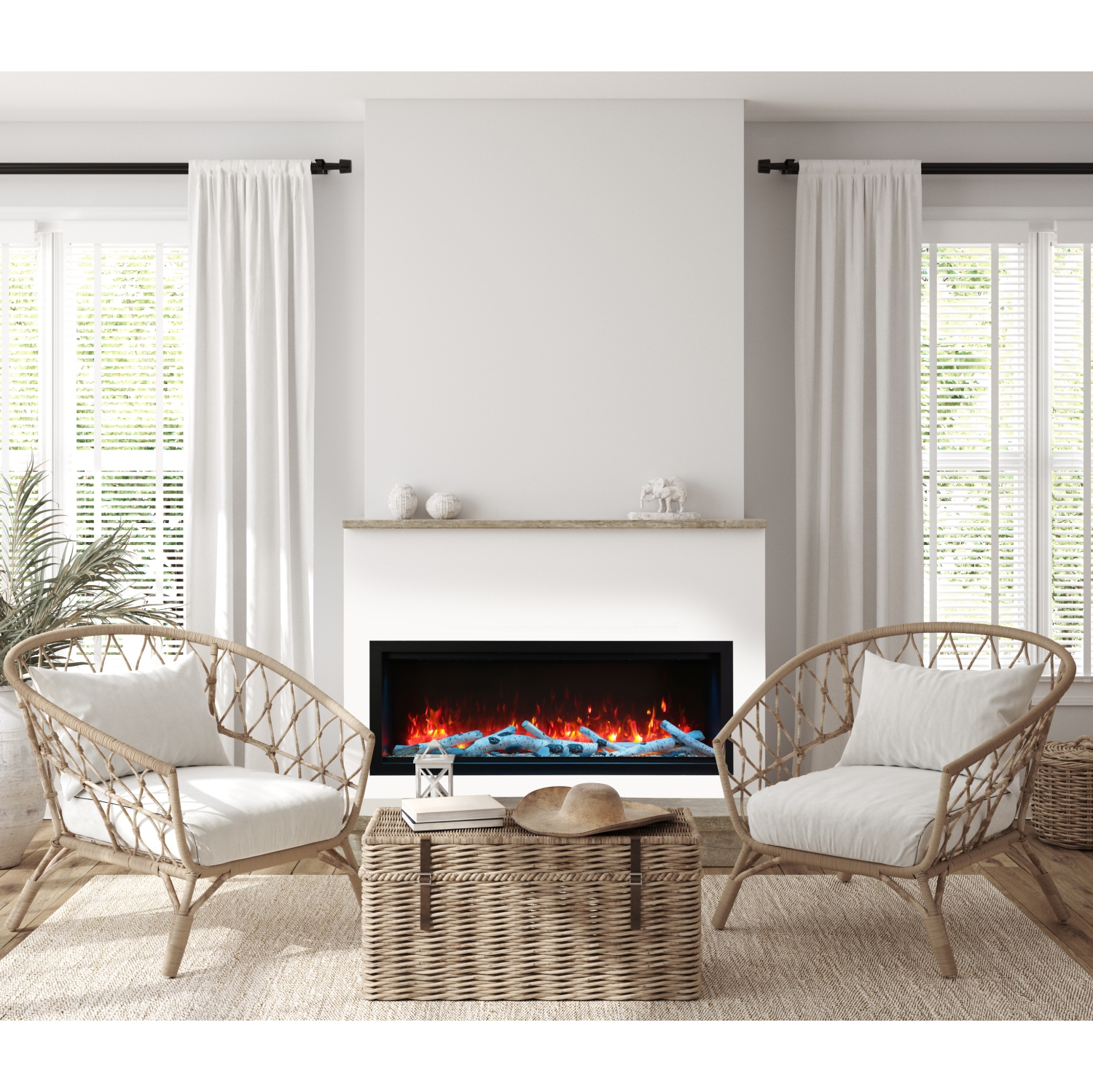 Symmetry très haut 100 po SYM-100-XT-OOB-3-Open box-foyer électrique intérieur/extérieur