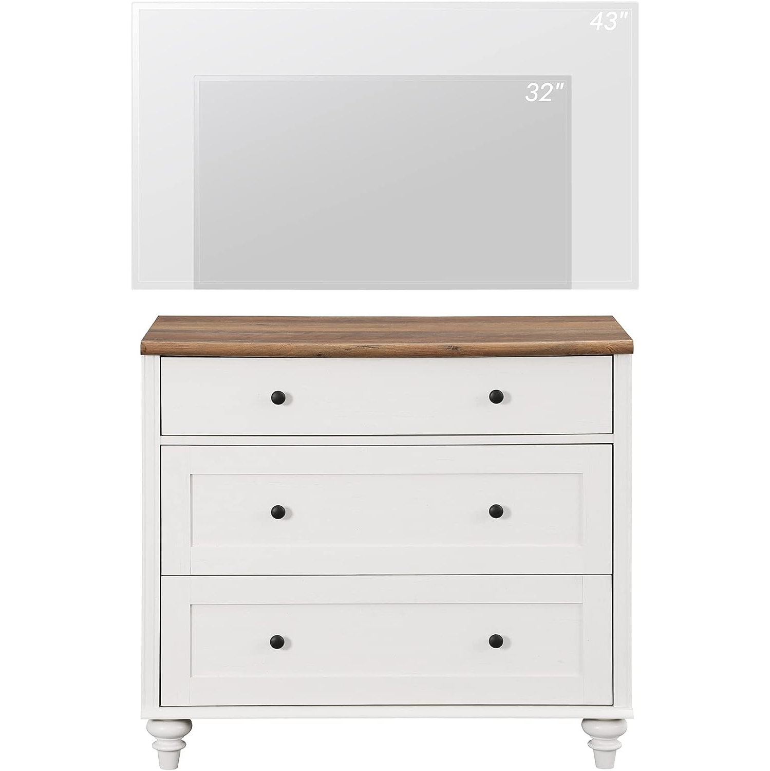 Meuble pour téléviseur de milieu de siècle de WAMPAT pour téléviseurs de 43 po, commodes modernes avec 3 commode pour chambre de salon