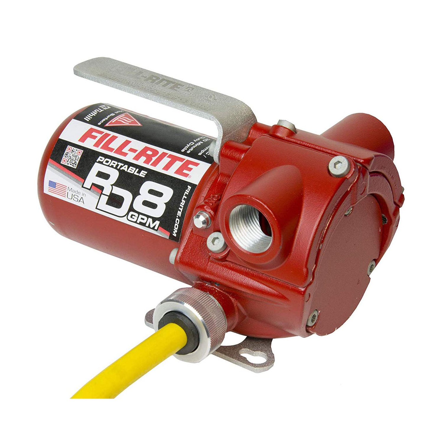 Fill-Rite RD812NP 8 GPM 12V Portable Fuel Transfer Pump with Manual Nozzle, Discharge Hose, Suction Pipe, and Power Cord