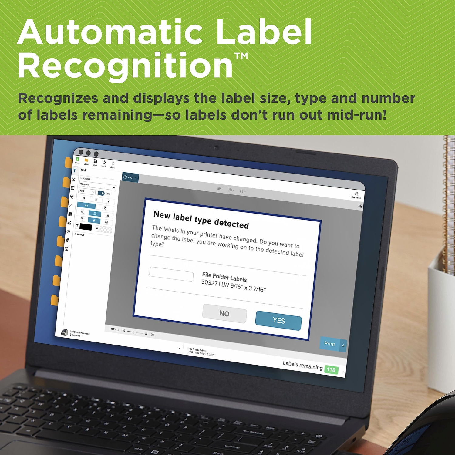 DYMO LabelWriter 550 Turbo Label Printer, Label Maker with High-Speed Direct Thermal Printing, Automatic Label Recognition, Prints Variety of Label Types Through USB