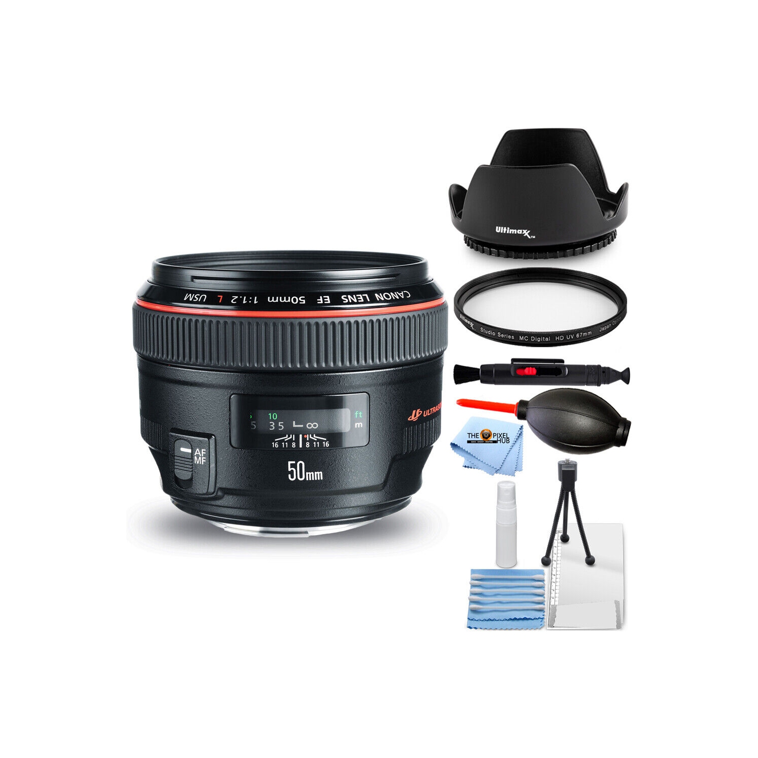 Canon EF 50mm f/1.2L USM（プロテクター・付属品完備） Canon EF 50mm f/1.2L USM Lens (Black) 1257B002 - 7PC Accessory