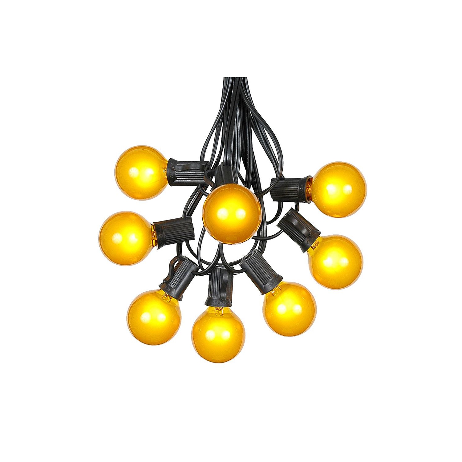 G40 Patio String Lights with 25 Clear Globe Bulbs – Outdoor String Lights – Market Bistro Café Hanging String Lights – Patio Garden Umbrella Globe