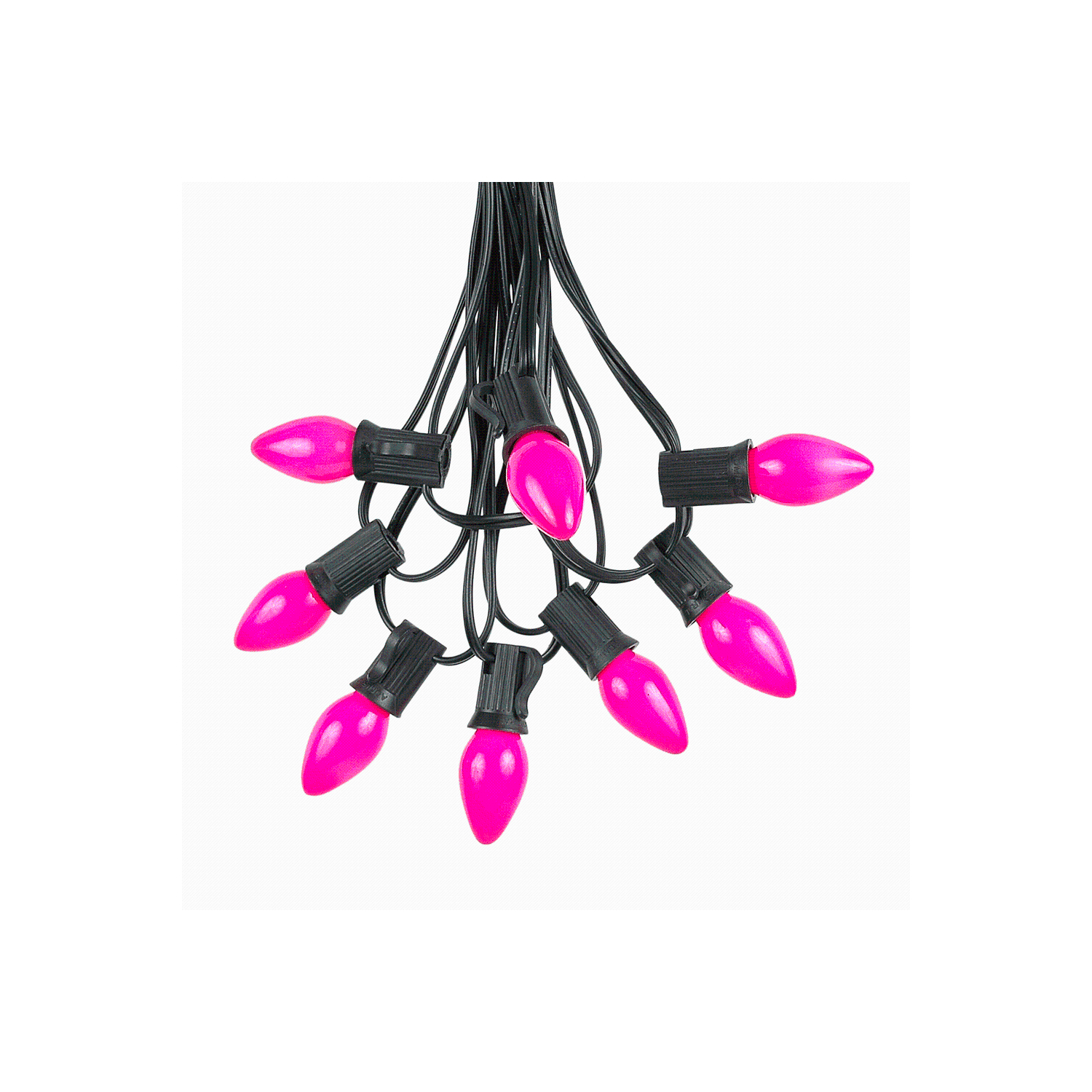 Jeu de lumières de Noël en céramique C7 lumières de fantaisie – jeu de lumières de Noël intérieures/extérieures – ampoules de Noël opaques – jeu de