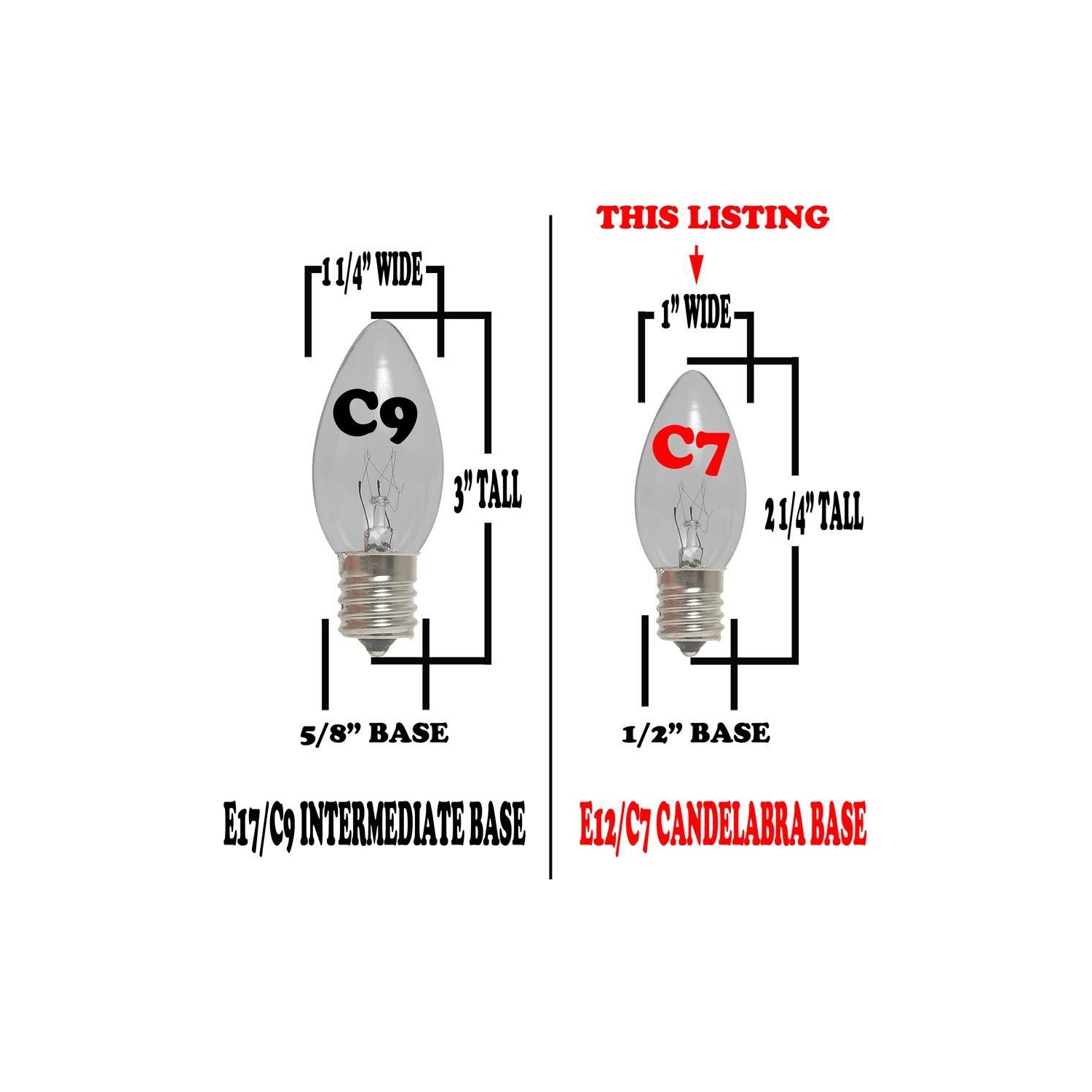 Novelty Lights C7 Twinkle Christmas Lights Set - Indoor/Outdoor Christmas Light String Hanging Christmas Lights - Outdoor Patio String Lights - White