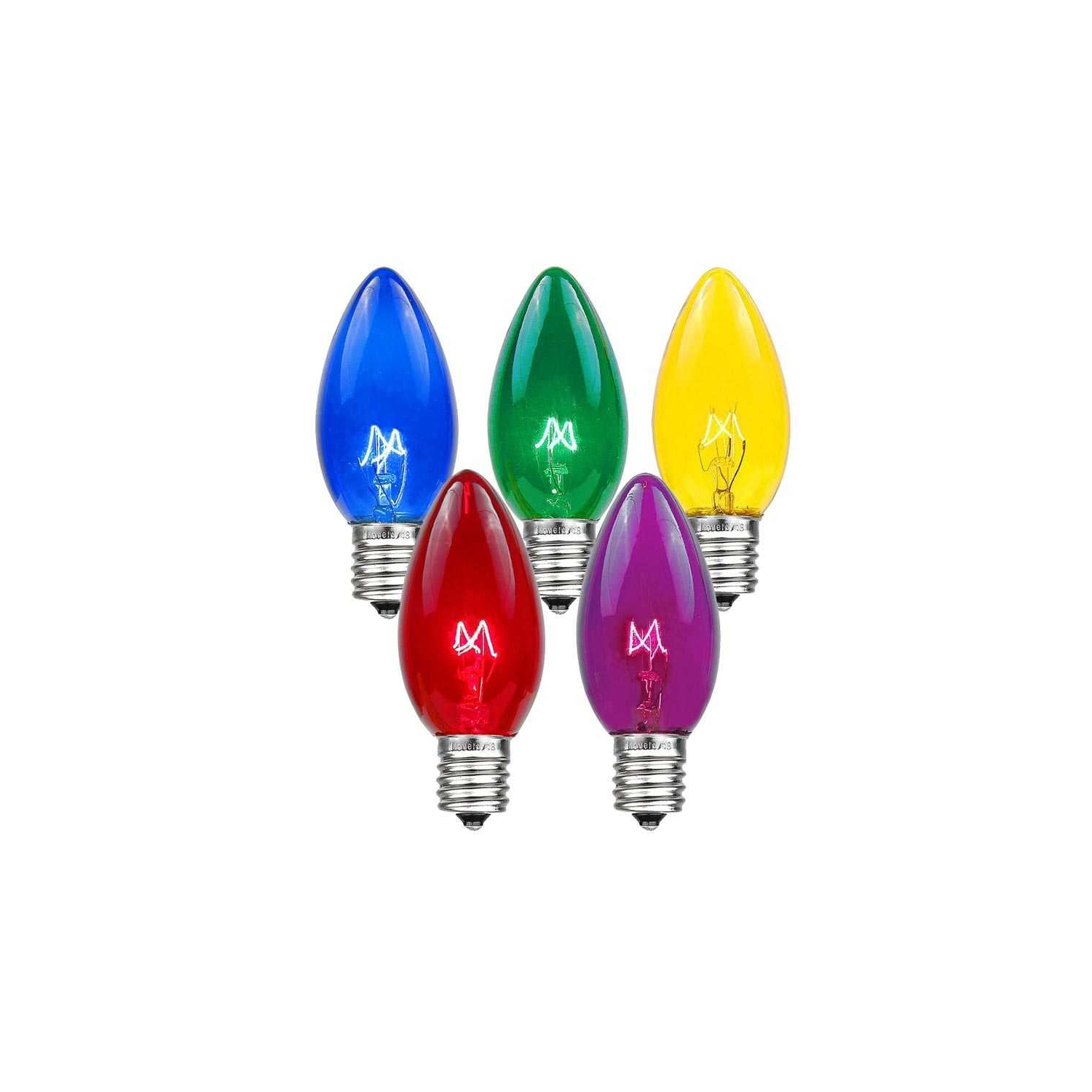 Novelty Lights C7 Twinkle Christmas Lights Set - Indoor/Outdoor Christmas Light String Hanging Christmas Lights - Outdoor Patio String Lights - White