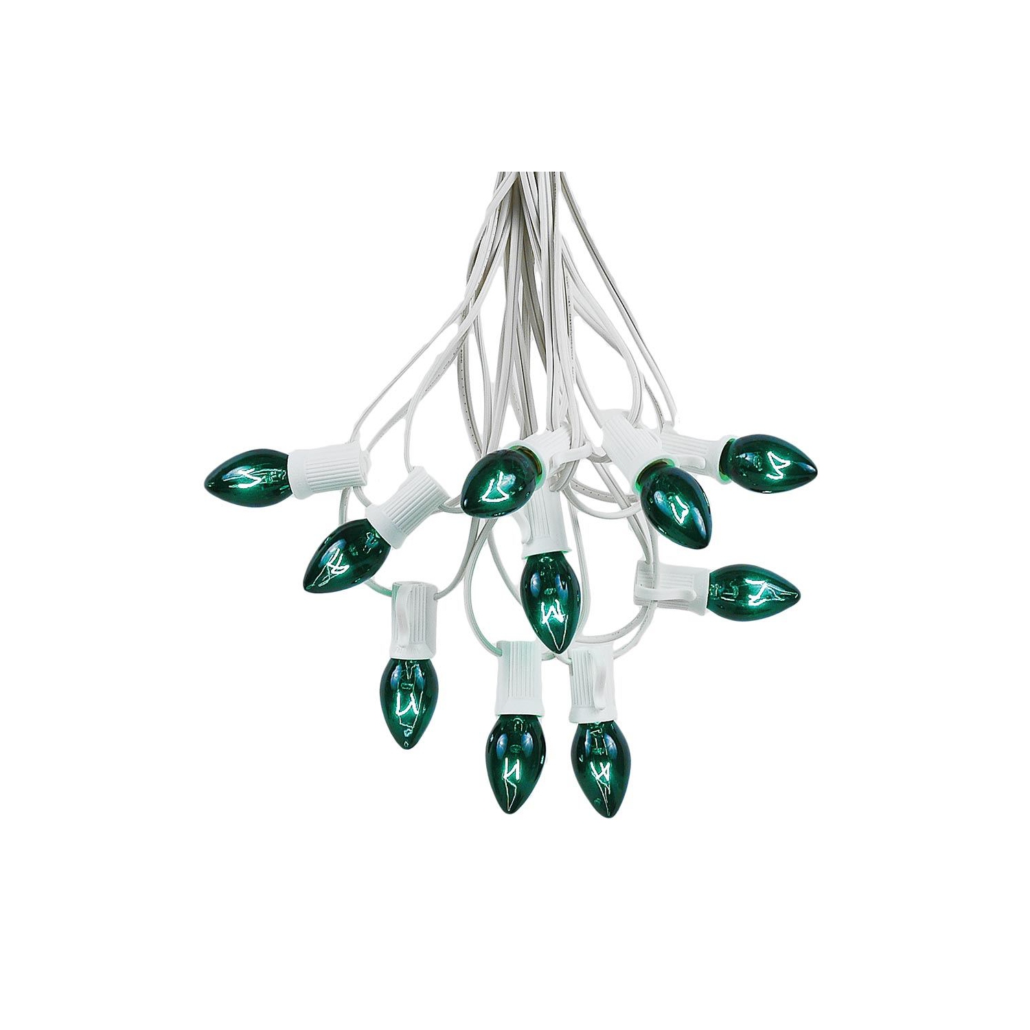 Novelty Lights C7 Twinkle Christmas Lights Set - Indoor/Outdoor Christmas Light String Hanging Christmas Lights - Outdoor Patio String Lights - White