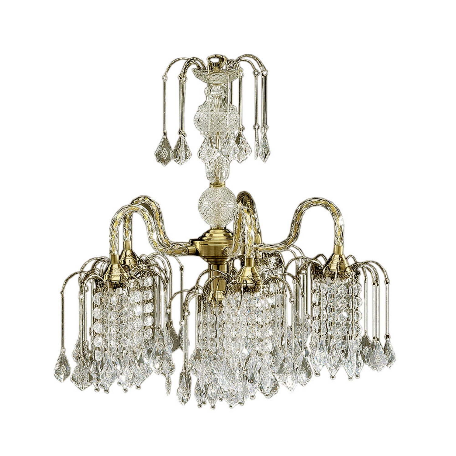 Two Tier Brass Candelabra Lamps