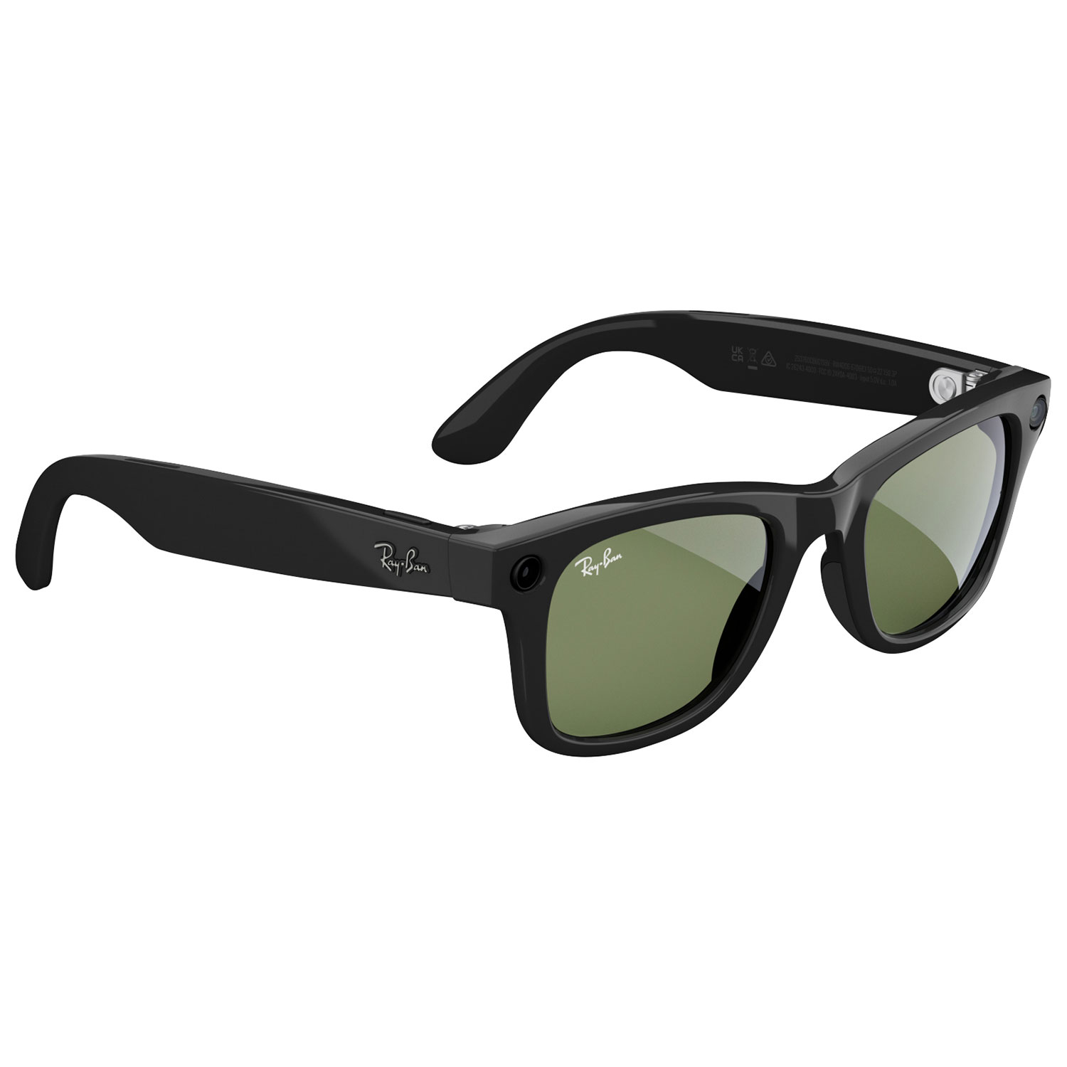 Ray-Ban | Meta Wayfarer Glasses with AI, Photo, Video, Audio & Messaging - Shiny Black/G-15 Green