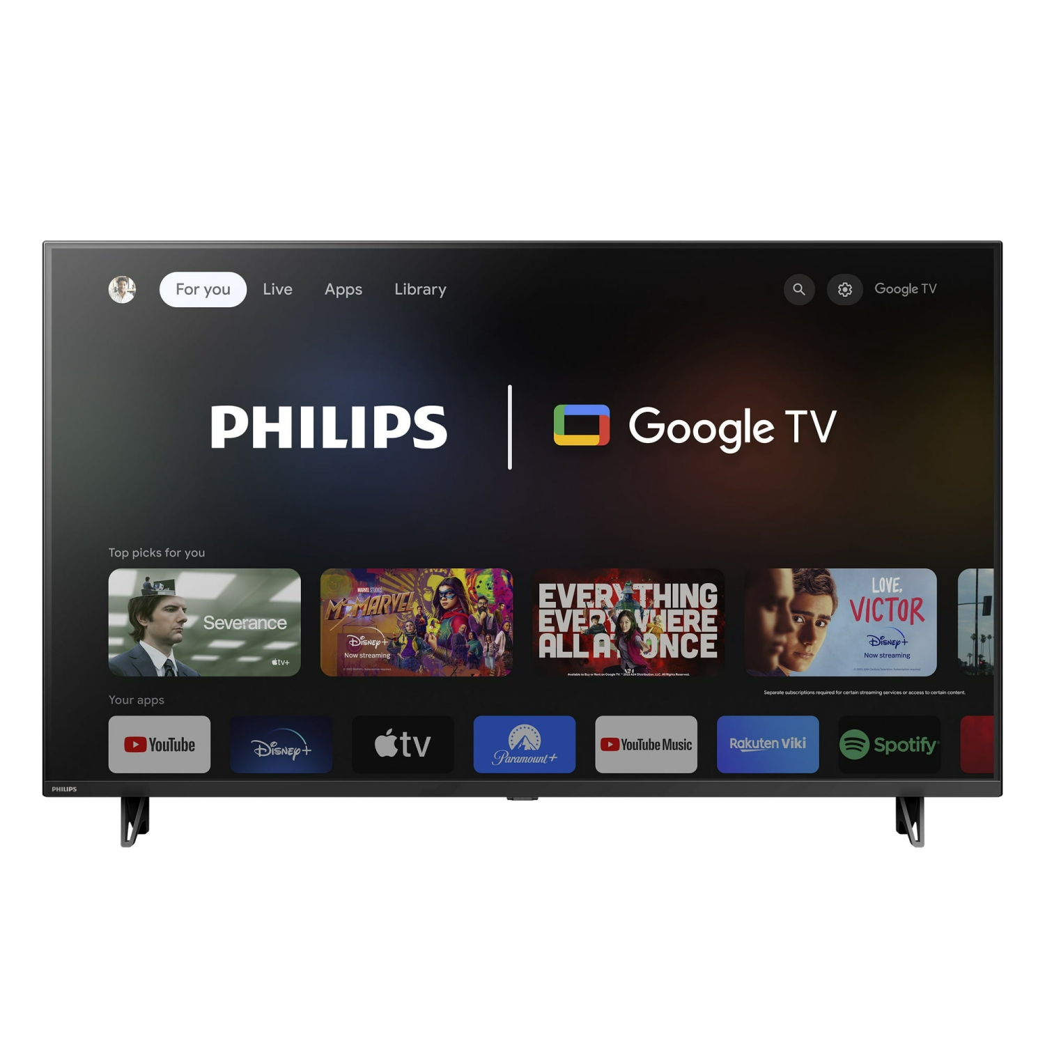 REFURBISHED (GOOD) -Philips 43" Class 4K Ultra HD (2160p) Google Smart LED TV (43PUL7652/F7)