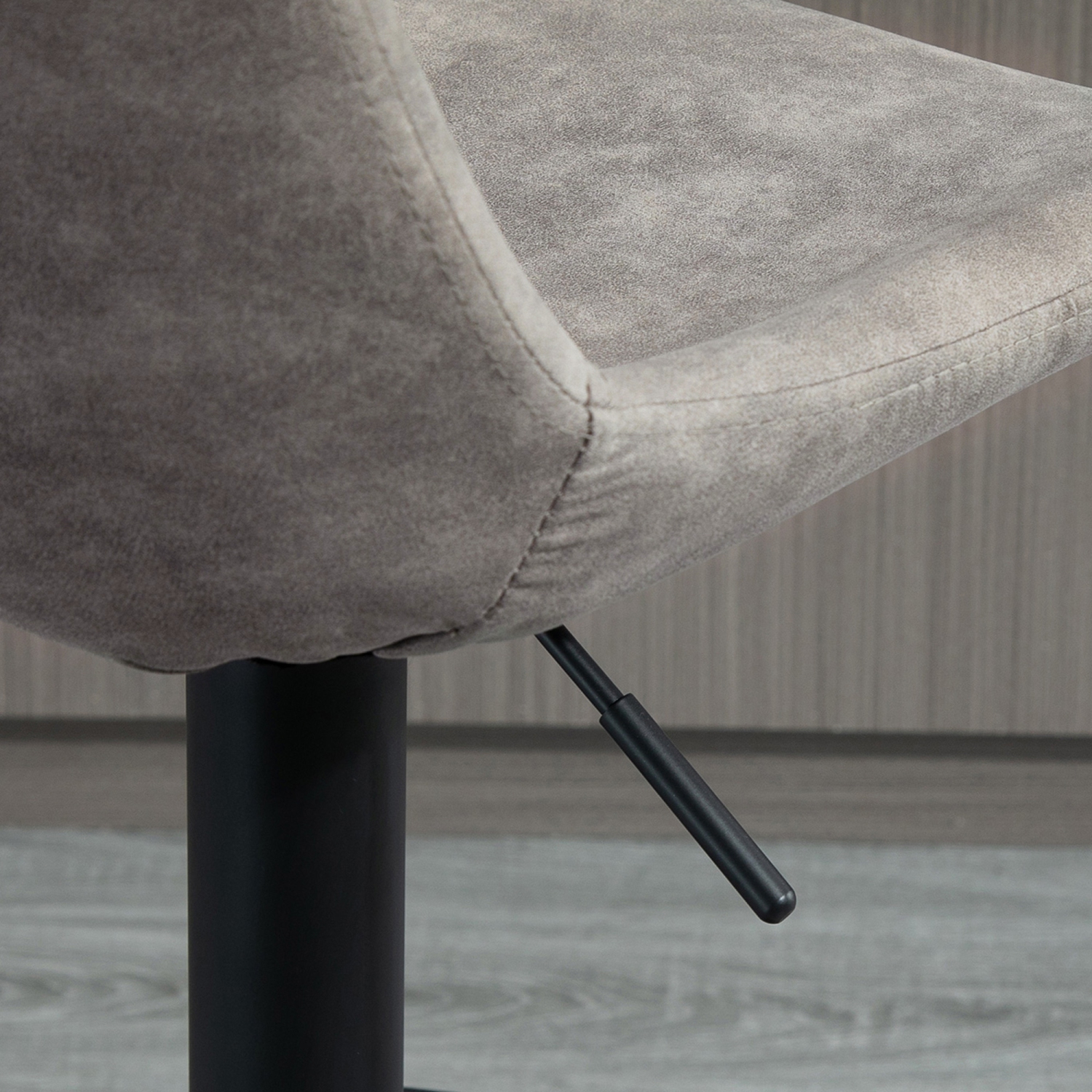 Ensemble de 2 tabourets de bar réglables de HOMCOM, tabourets pivotants à dossier et repose-pieds, chaises de bar rembourrées pour la cuisine, la