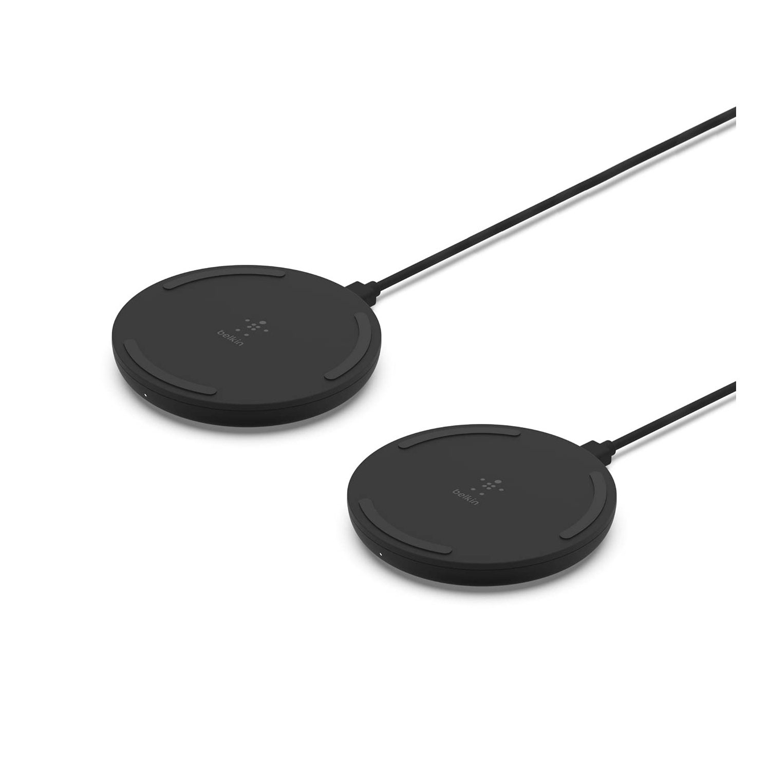 Quick Charge Wireless Charging Pad - 2-Pack - 10W Qi- Charger Pad for iPhone, Samsung Galaxy, Apple Airpods Pro & More - Charge While Listening to Music & Streaming Videos - Black