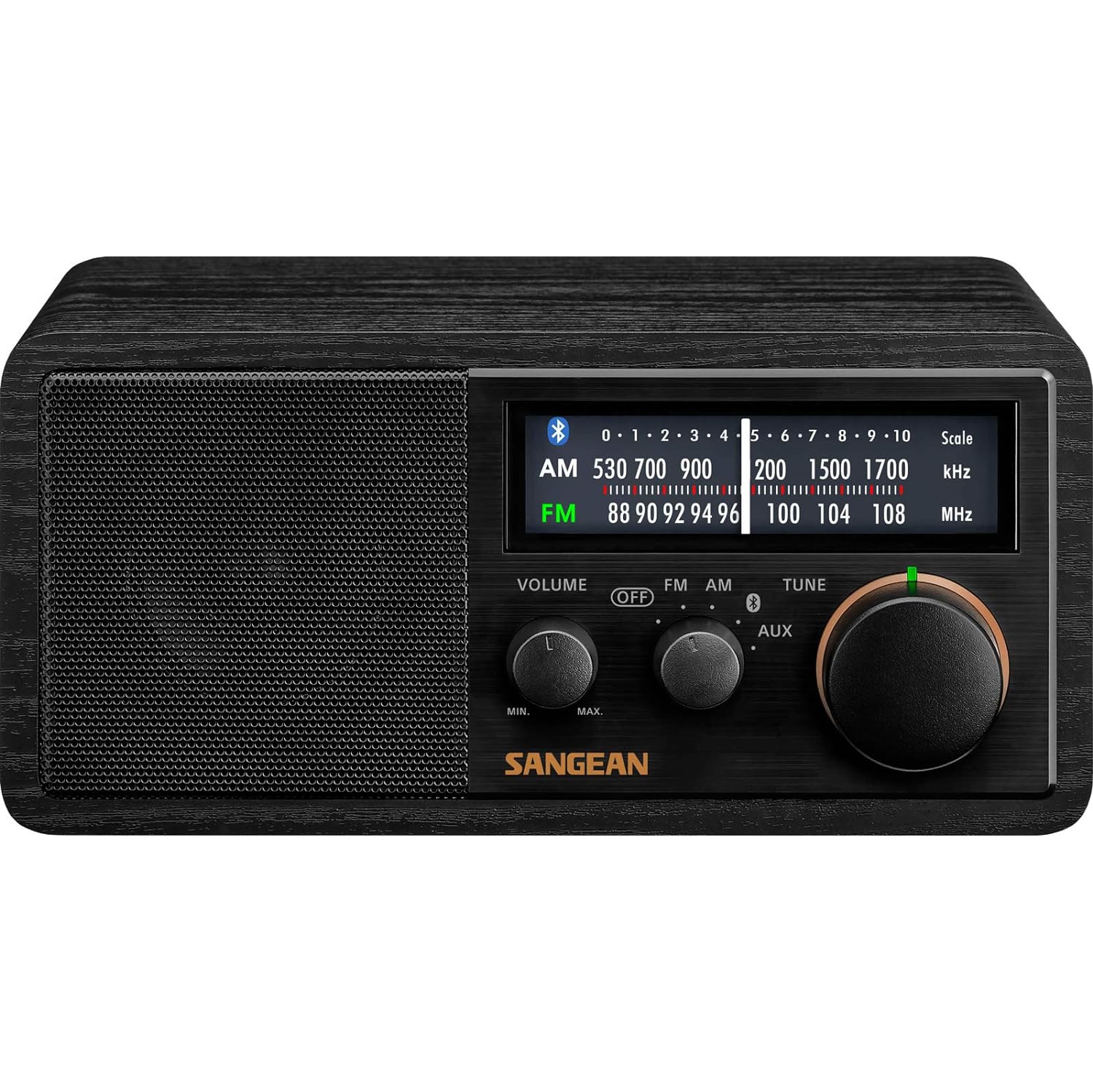 Sangean SG-118 SG-118 Tabletop Retro Wooden Cabinet AM/FM Analog Radio Receiver with Bluetooth