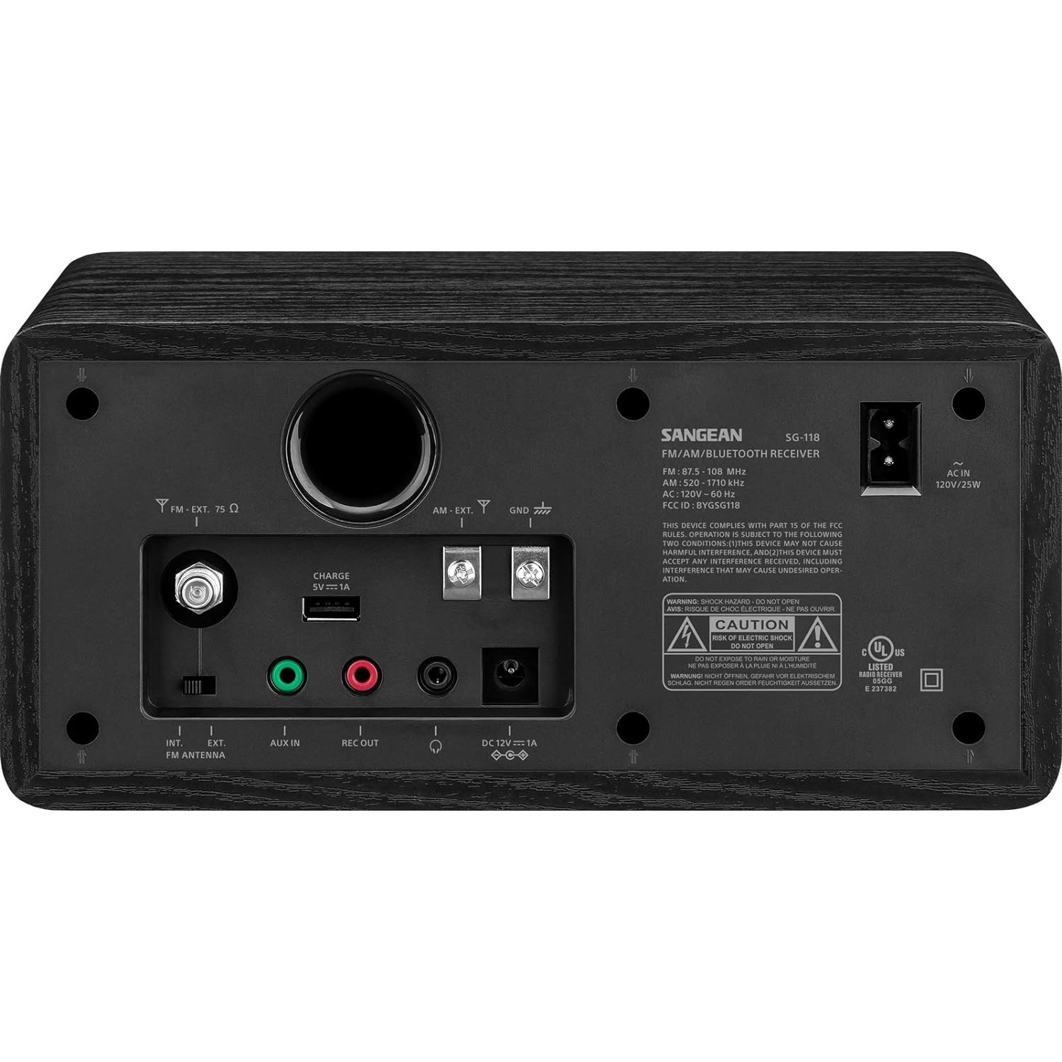 Sangean – récepteur radio AM/FM analogique avec boîtier en bois SG-118 SG-118 avec Bluetooth