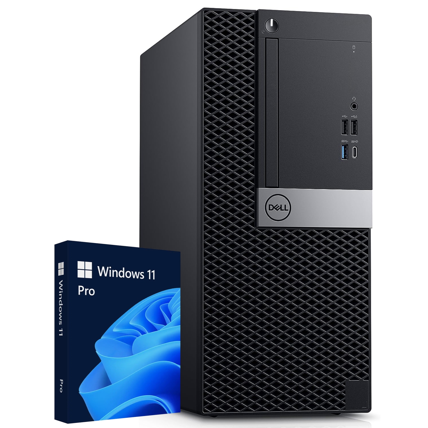 Refurbished (Good) - Dell OptiPlex Tower Computer (Intel i5 Hexa-core 9th GEN/ 1TB NVMe SSD/ 32GB RAM/ Windows 11 Pro) Business Desktop PC - Black