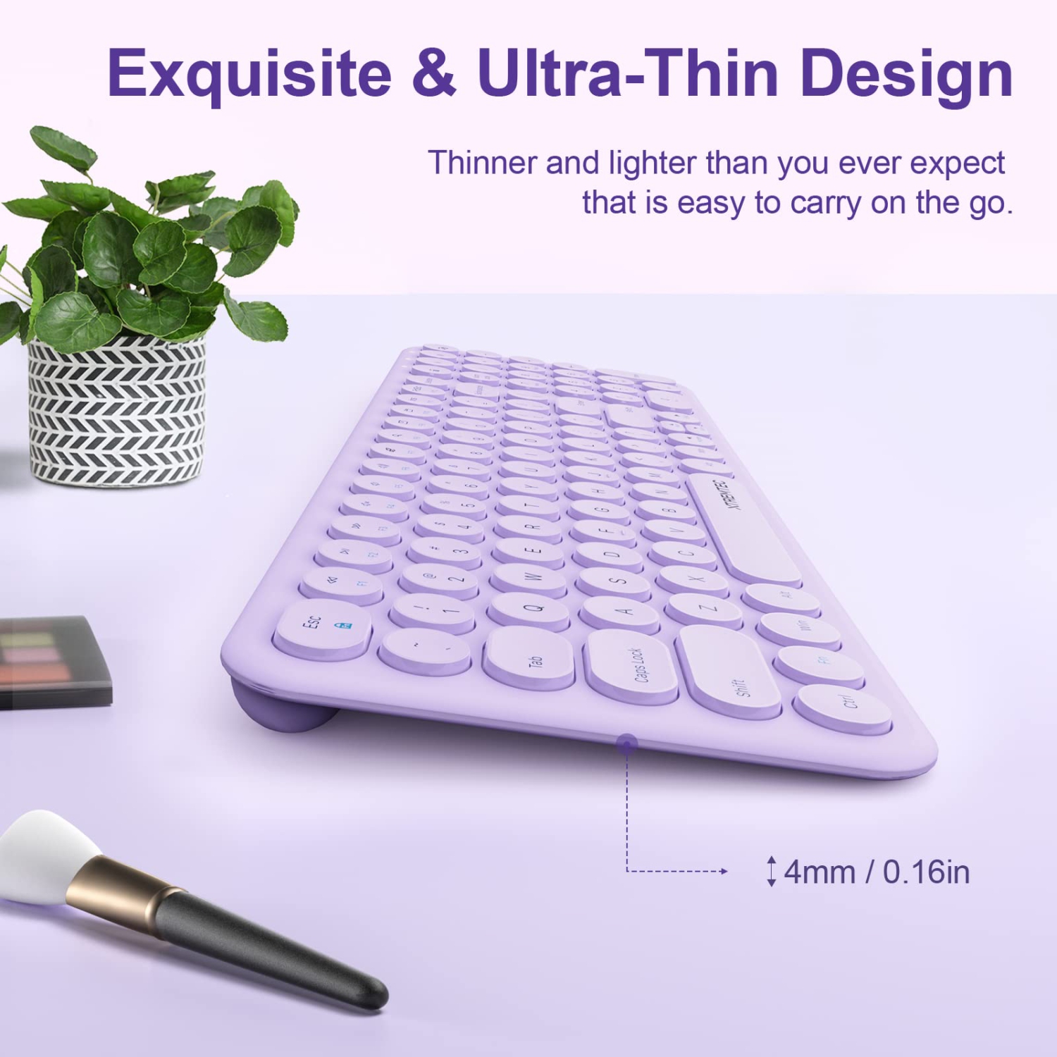 Wireless Keyboard and Mouse, Compact Full Size Cute Keyboard Retro