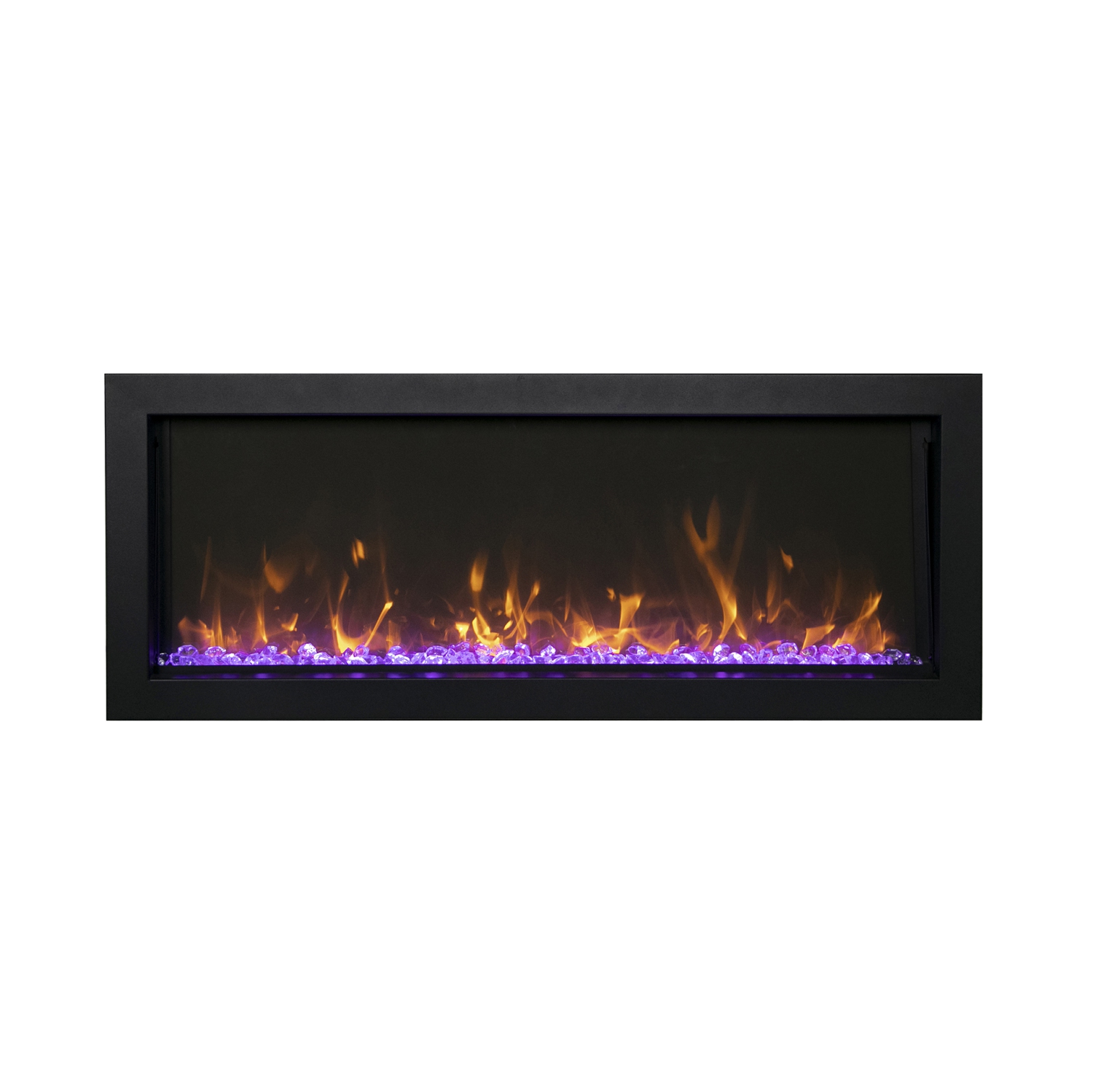 Amantii BI-88-SLIM-OD-OOB-2 Electric Fireplace – Refurbished(Excellent)-Built-in only with black steel surround