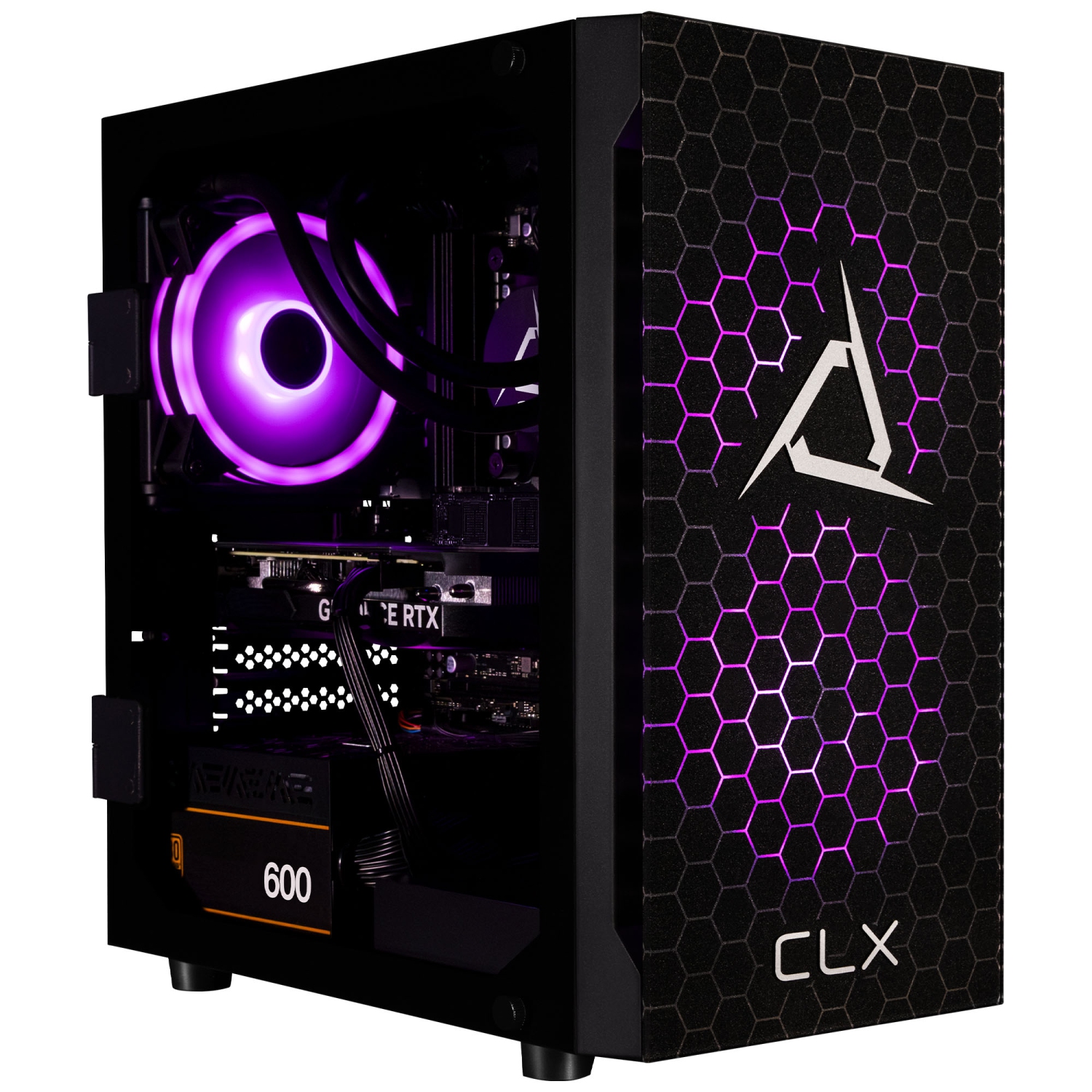 CLX SET Gaming Desktop - Liquid Cooled AMD Ryzen 7 7700X 4.5GHz 8-Core Processor, 32GB DDR5 Memory, GeForce RTX 4060 8GB GDDR6 Graphics, 1TB SSD, 2TB HDD, WiFi, Windows 11 Home