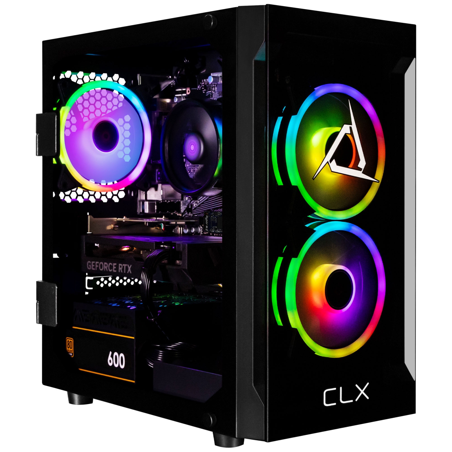 CLX SET Gaming Desktop - AMD Ryzen 7 5700X 3.4GHz 8-Core Processor, 16GB DDR4 Memory, GeForce RTX 4060 8GB GDDR6 Graphics, 1TB SSD, 2TB HDD, WiFi, Windows 11 Home 64-bit