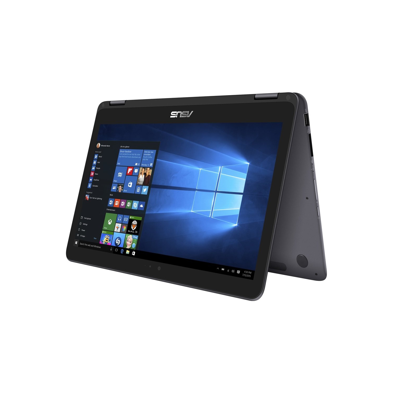 ASUS ZenBook Flip UX360C, 13.3" FHD 1920 x 1080p Laptop, Core M3, 8Gb RAM, 256Gb SSD, Windows 10 (Refurbished)
