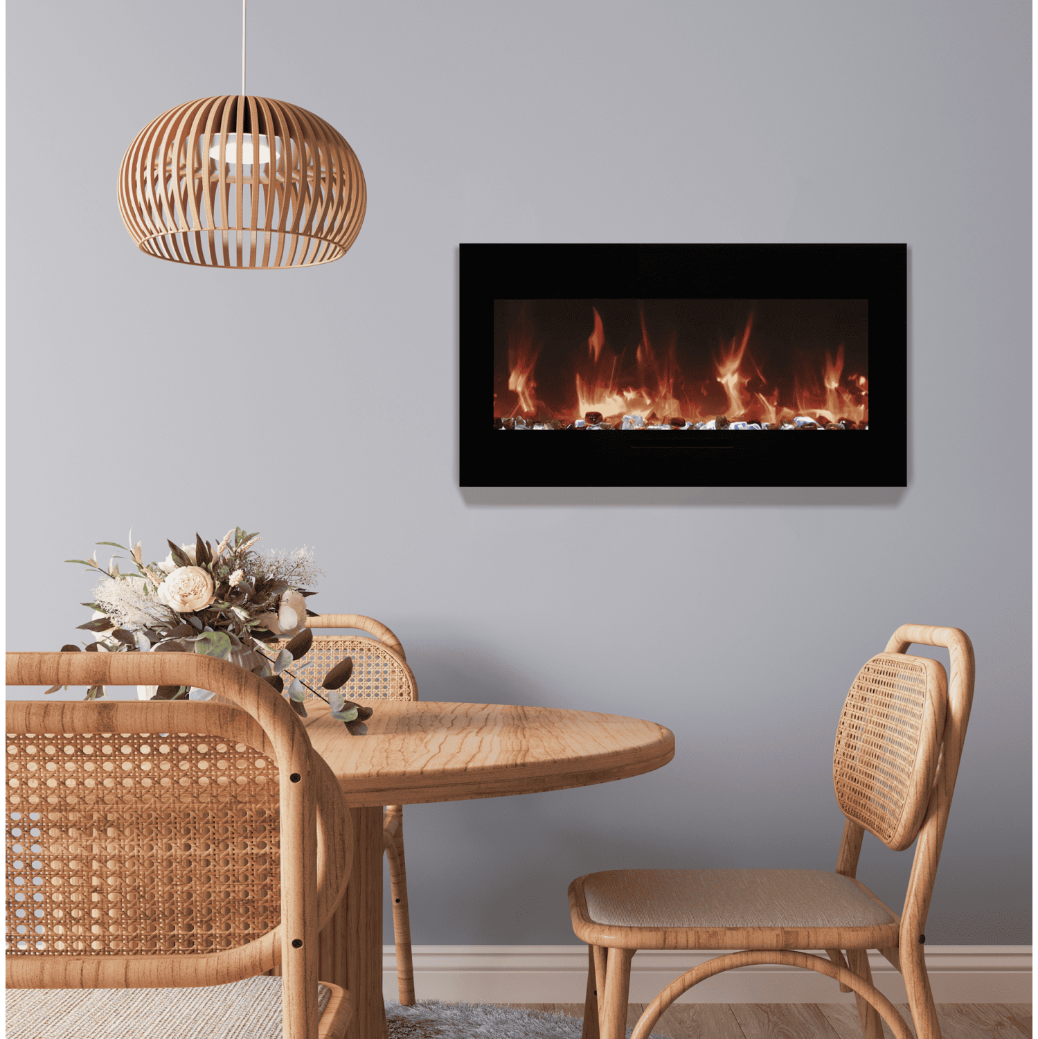 Amantii WM-FM-72-8123-BG-OOB-2-Refurbished(Excellent)- Wall Mount / Flush Mount Electric Fireplace