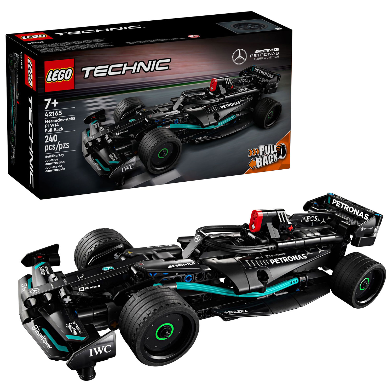 LEGO Technic: Mercedes-AMG F1 W14 E Performance Pull-Back Race Car Toy - 240 Pieces (42165)