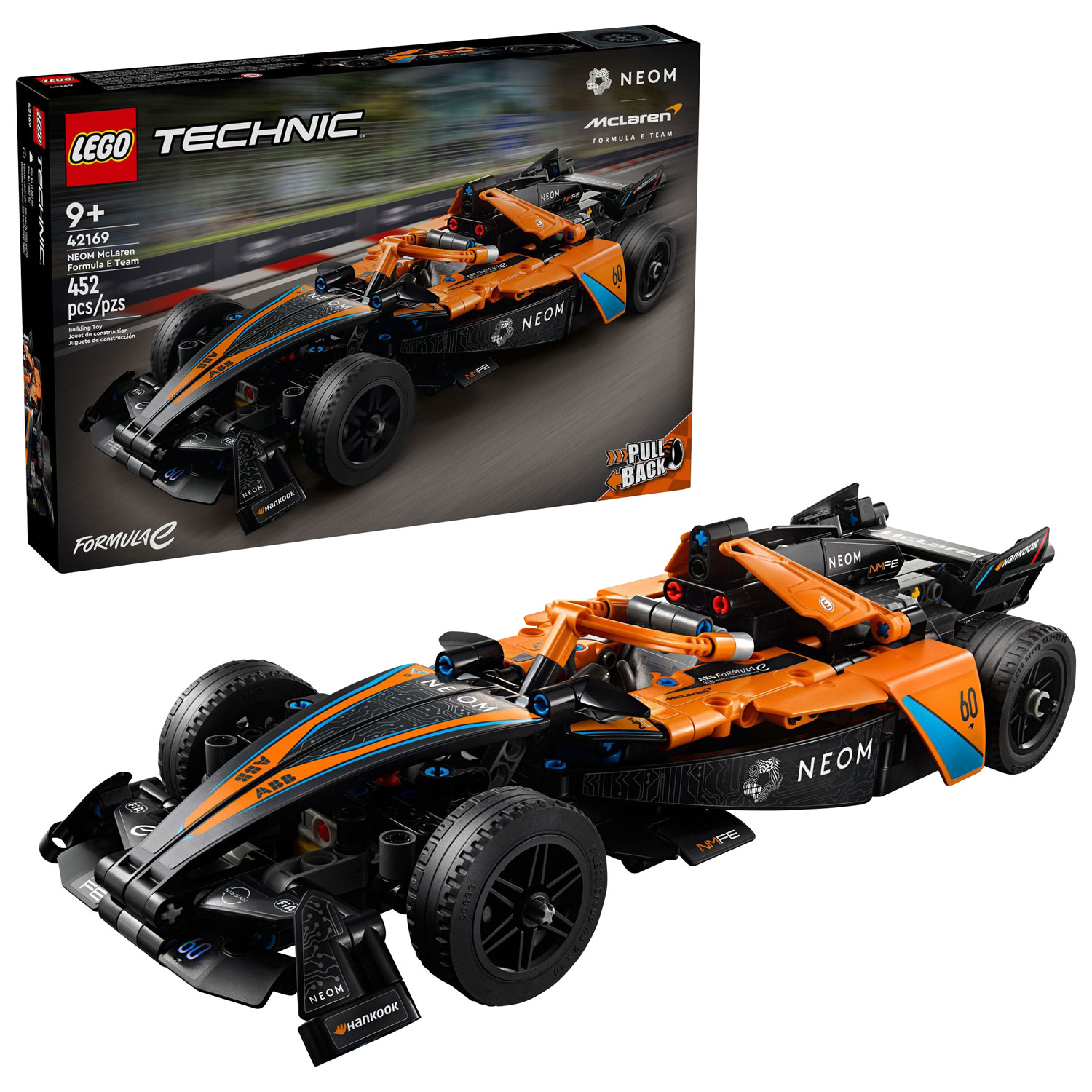 LEGO Technic: NEOM McLaren Formula E Team Race Car Toy Model Set - 452 Pieces (42169)