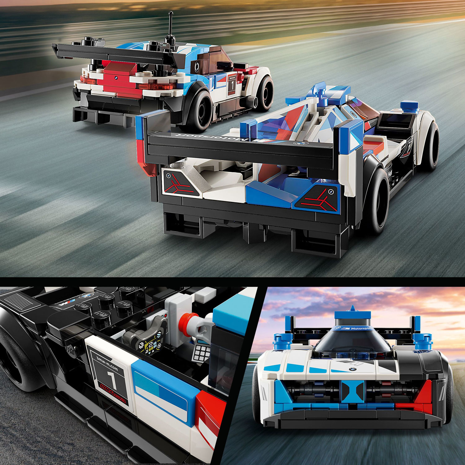 LEGO Speed Champions : Les voitures de course BMW M4 GT3 et BMW M Hybrid V8 - 676 piÃ¨ces