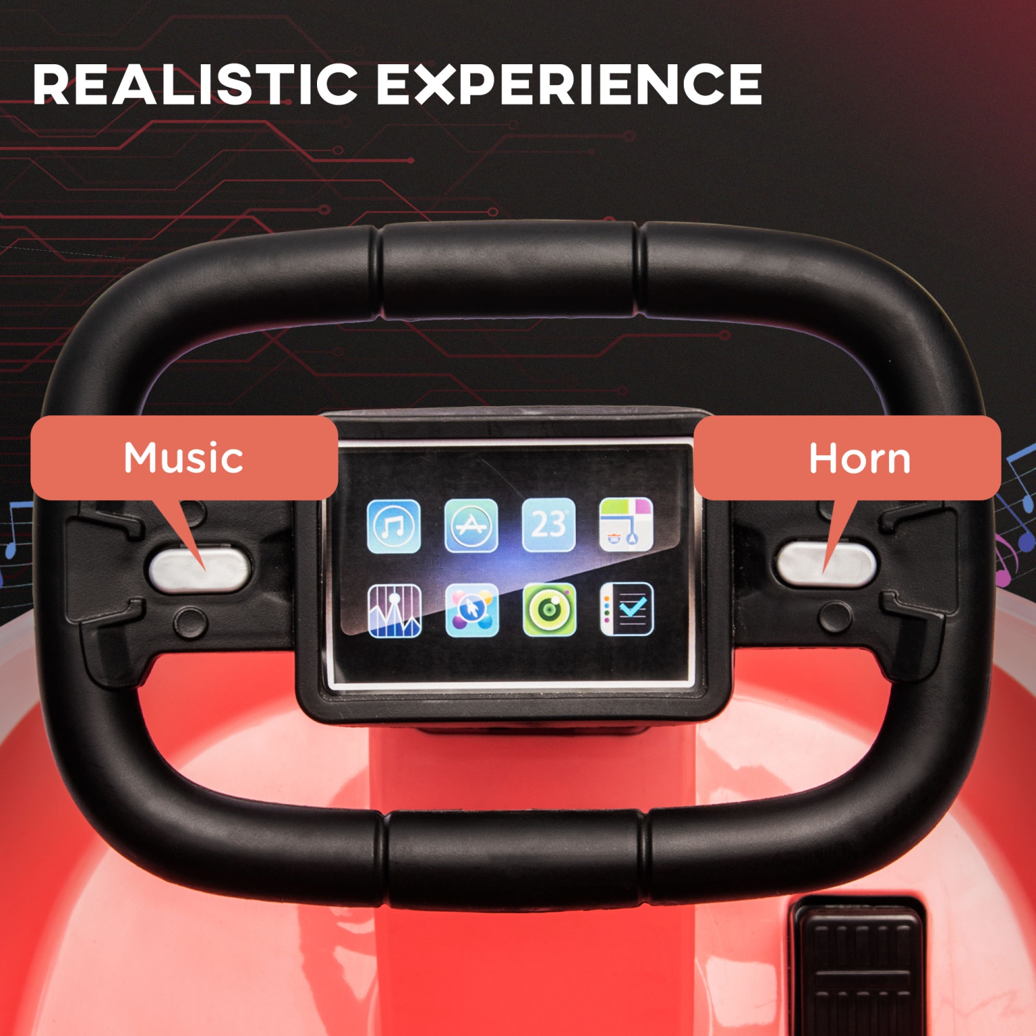 Aosom Kids Bumper Car, 6V 360° Rotation Electric Ride on Car, Twin Motors Battery Powered Toy with Music, Horn and Lights, Safety Belt, for Boys and