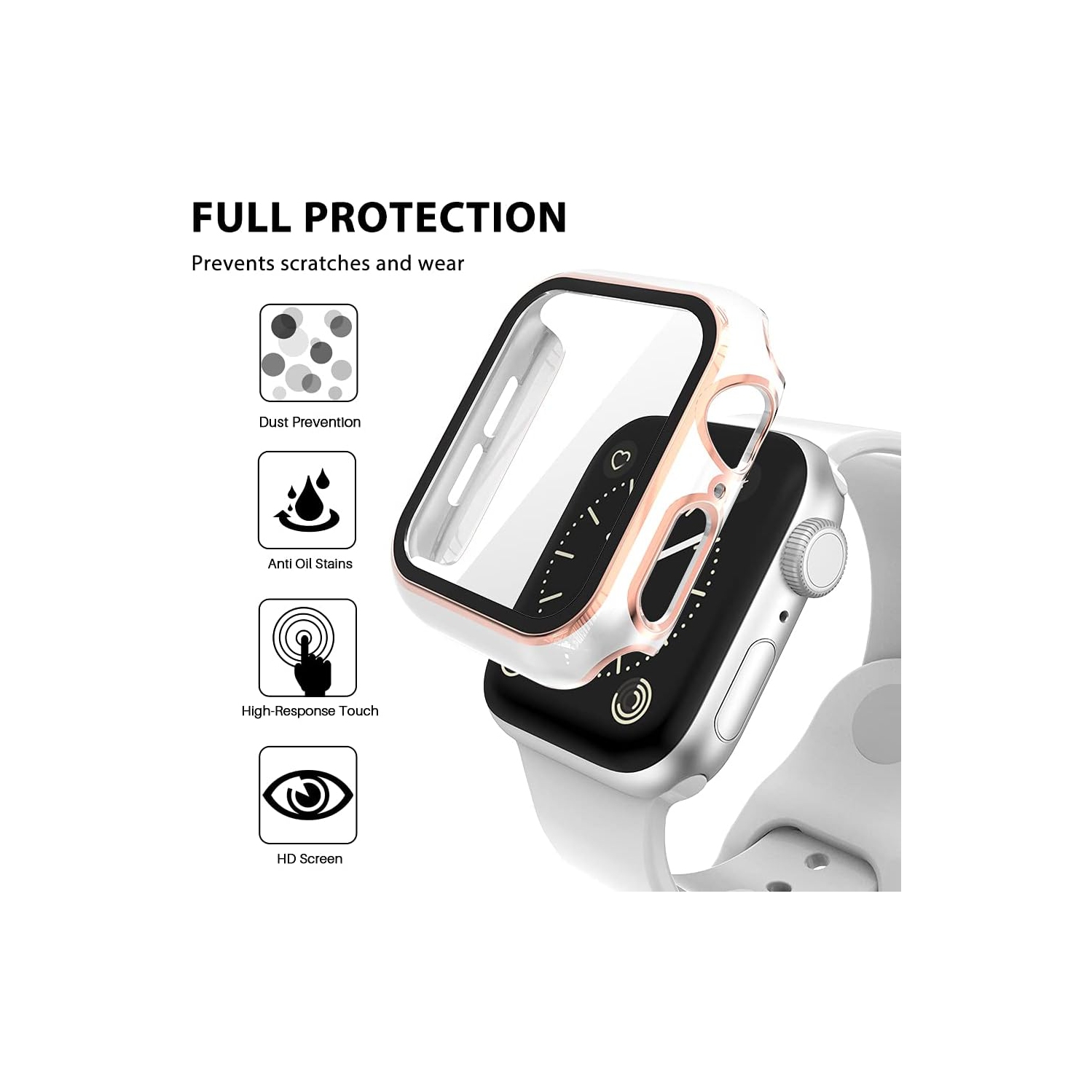 Apple Watch Case 40mm Screen Protector Series 6 5 4 / SE, Full Front Cover Soft TPU Shock-Proof Bumper for iWatch, Pink