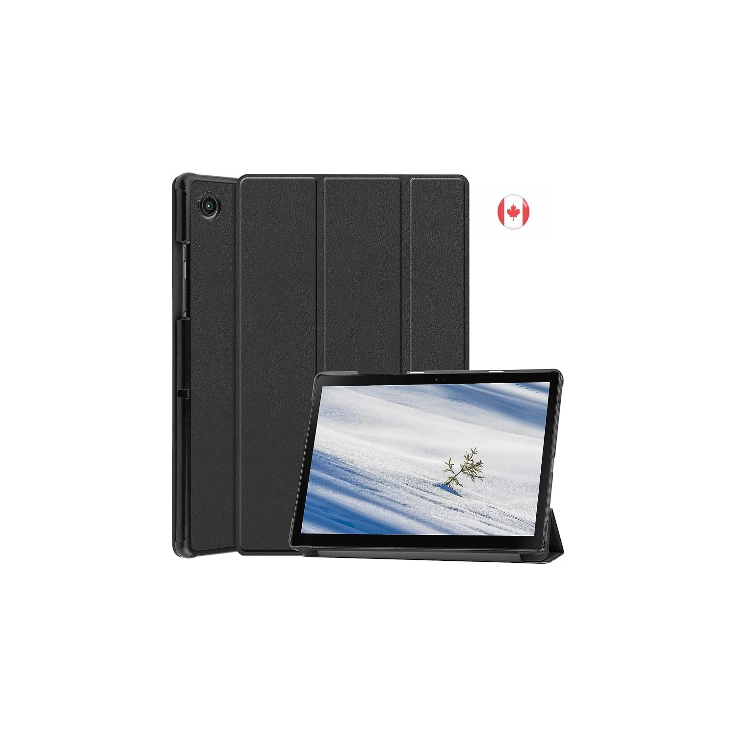 "Samsung Galaxy Tab A8 10.5 Inch Tablet Case - Slim PU Leather Smart Cover with Foldable Stand, Lightweight Tablet Shell, Black