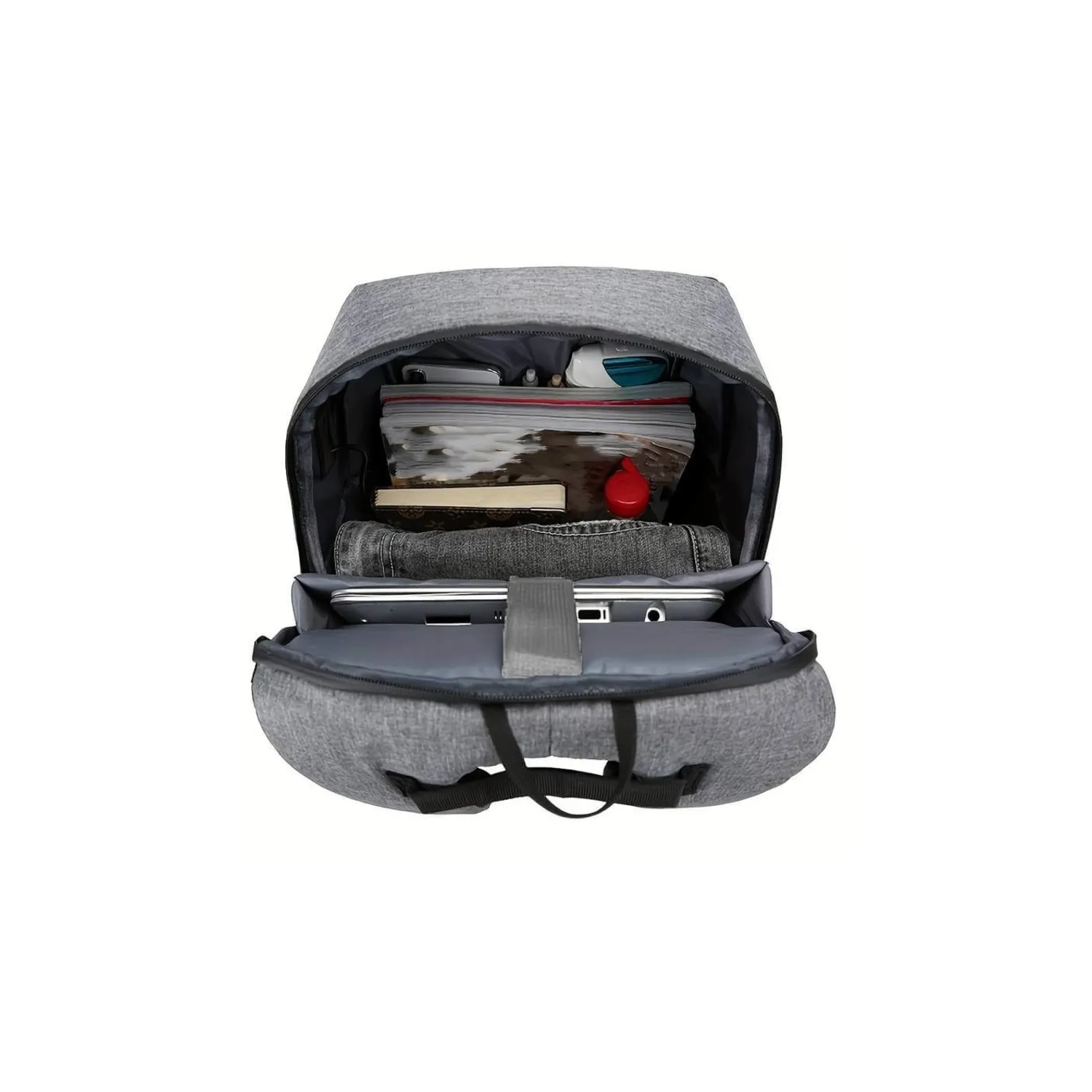 High-Capacity Laptop Backpack with USB Charging - Versatile Daypack for School, Travel, and Business, Heavy-Duty Design - All Black