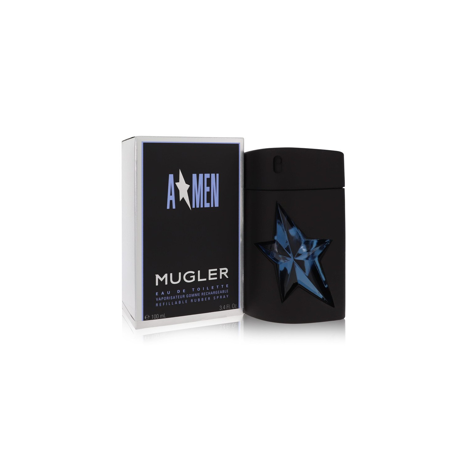 Eau de toilette en vaporisateur Angel by Thierry Mugler rechargeable en caoutchouc 3,4&nbsp;oz pour hommes