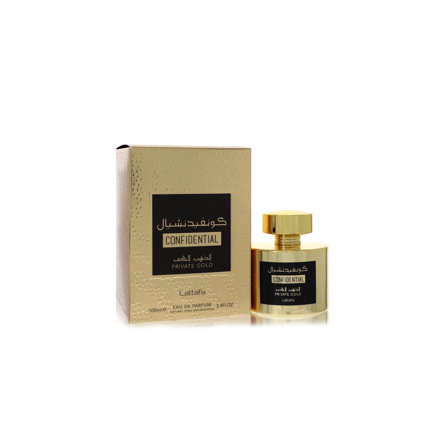 Lattafa Confidential Private Gold by Lattafa Eau De Parfum Spray 3.4 oz for Men