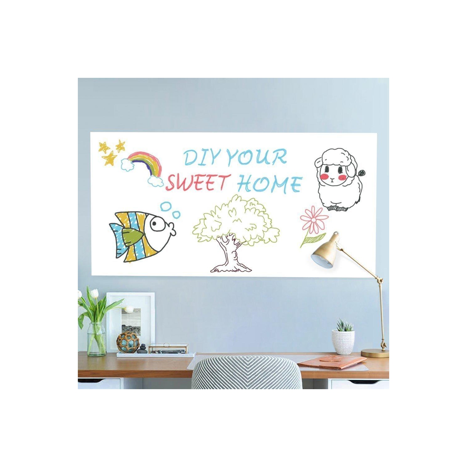 23.6"x 39.4" Magnetic White Board Wall Self-Adhesive Sticker - Whiteboard Only