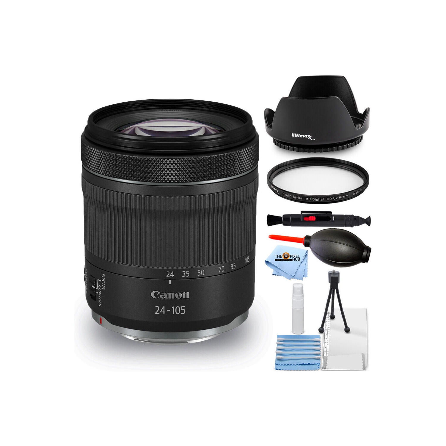 Canon RF 24-105mm f/4-7.1 IS STM Lens 4111C002 + UV Filter Bundle Open Box