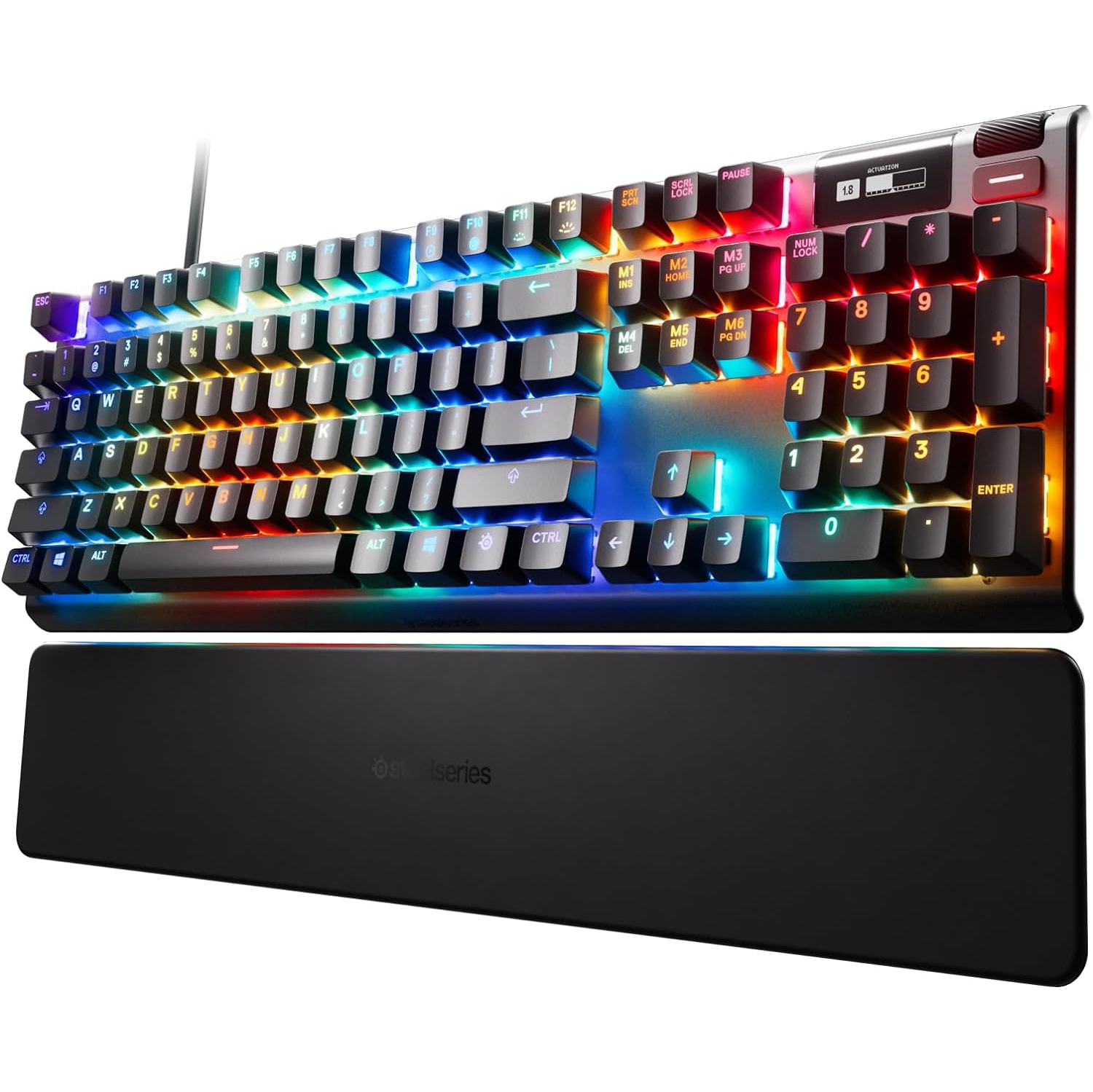 SteelSeries Apex Pro HyperMagnetic Gaming Keyboard — World's Fastest — Adjustable Actuation — OLED Screen — RGB Backlit– USB Passthrough​