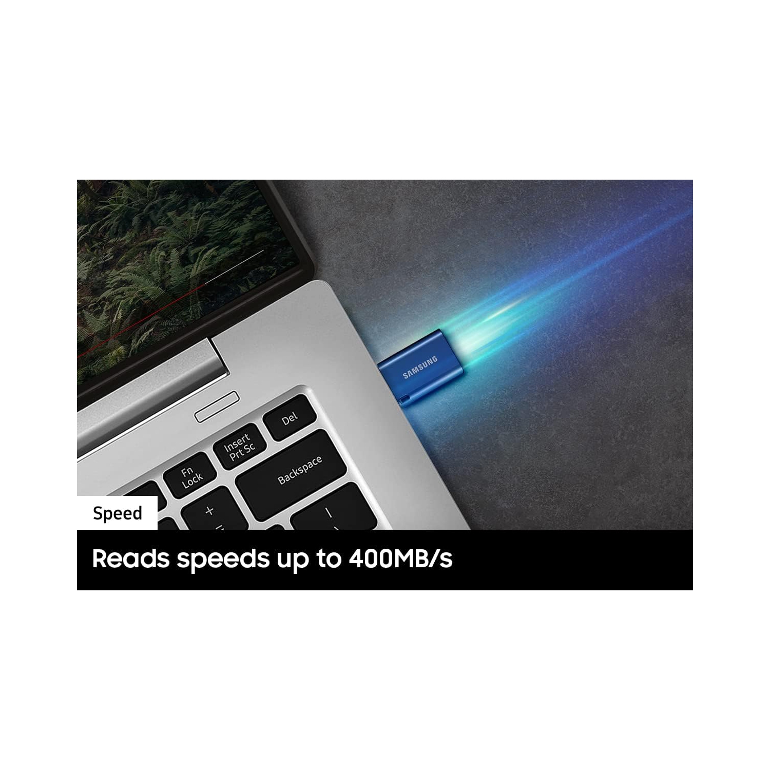 SAMSUNG Type-C™ USB Flash Drive, 256GB, Transfers 4GB Files in 11 Secs w/Up to 400MB/s 3.13 Read Speeds, Compatible w/USB 3.0/2.0, Waterproof,