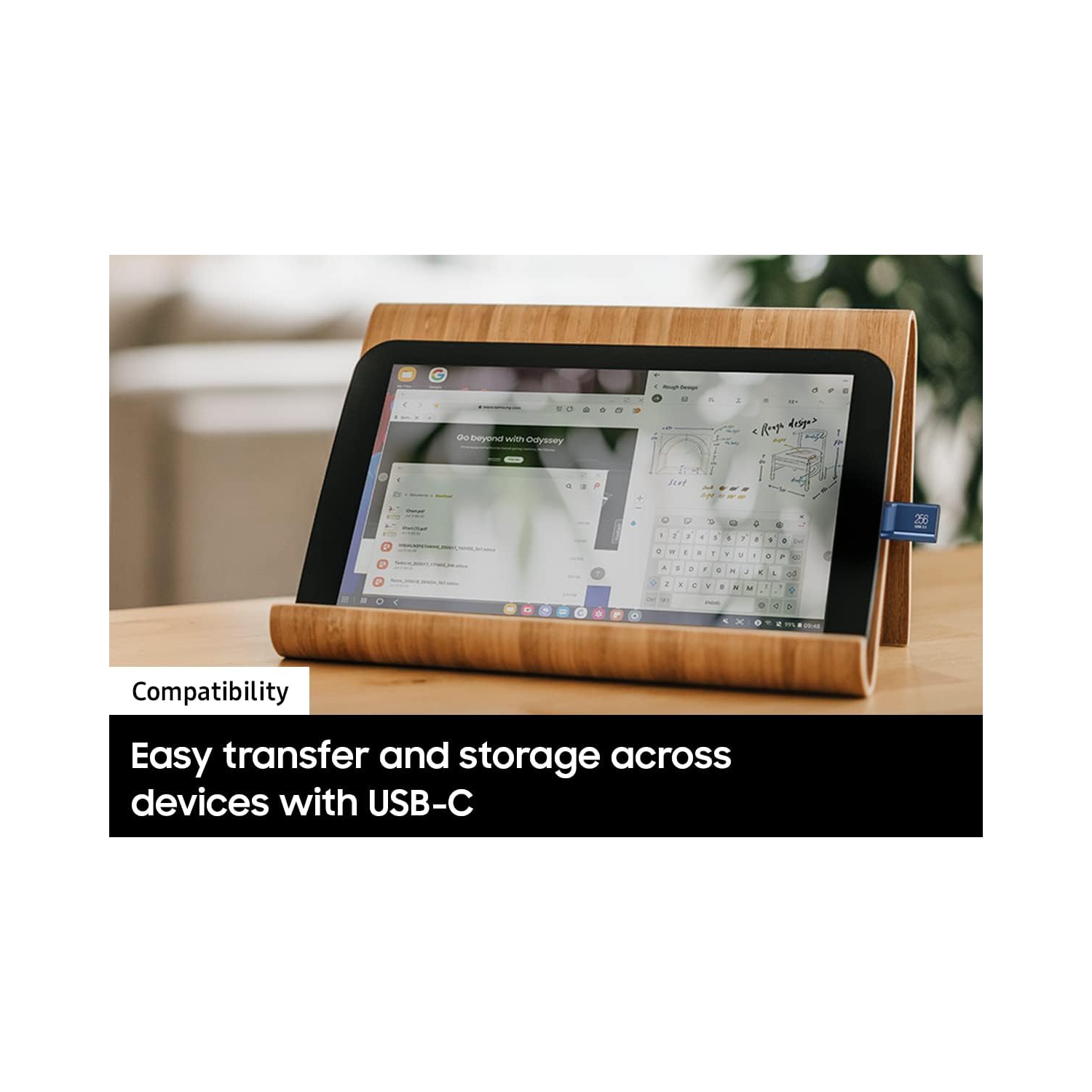 SAMSUNG Type-C™ USB Flash Drive, 256GB, Transfers 4GB Files in 11 Secs w/Up to 400MB/s 3.13 Read Speeds, Compatible w/USB 3.0/2.0, Waterproof,