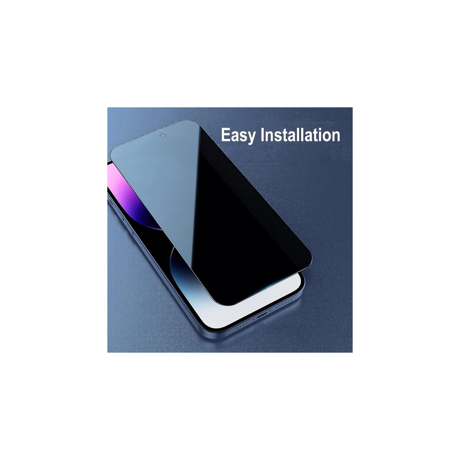 Privacy Screen Protector for iPhone 15 Pro Max with Tempered Glass Camera Lens Protector, 9H Accessories, Case Friendly, , 2.5D Curved, Black