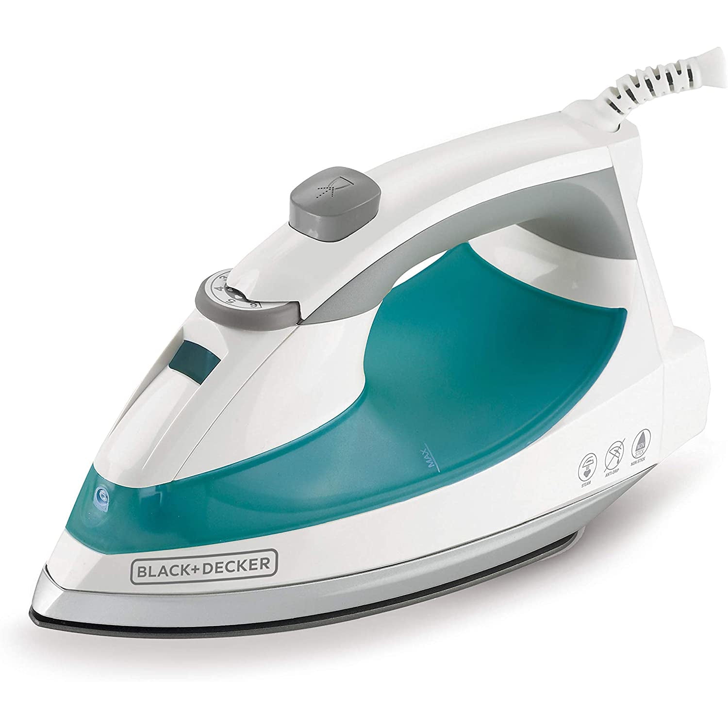 Lightweight Steam Iron, Teal1200 Watt Clothing Iron