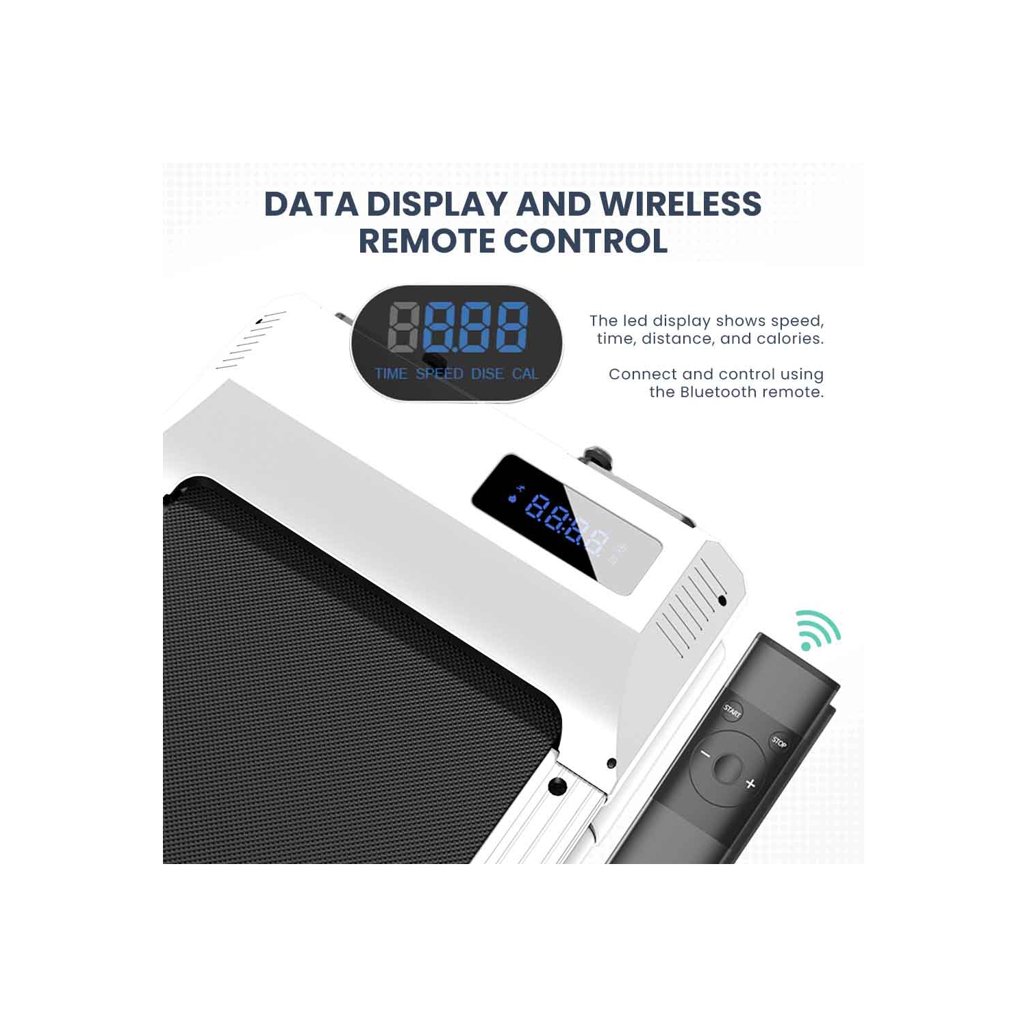 MotionGrey Walking Pad Treadmill for home - Slim Portable Under Desk Training Electric Fitness Pad for Cardio Workout in Home and Office - White