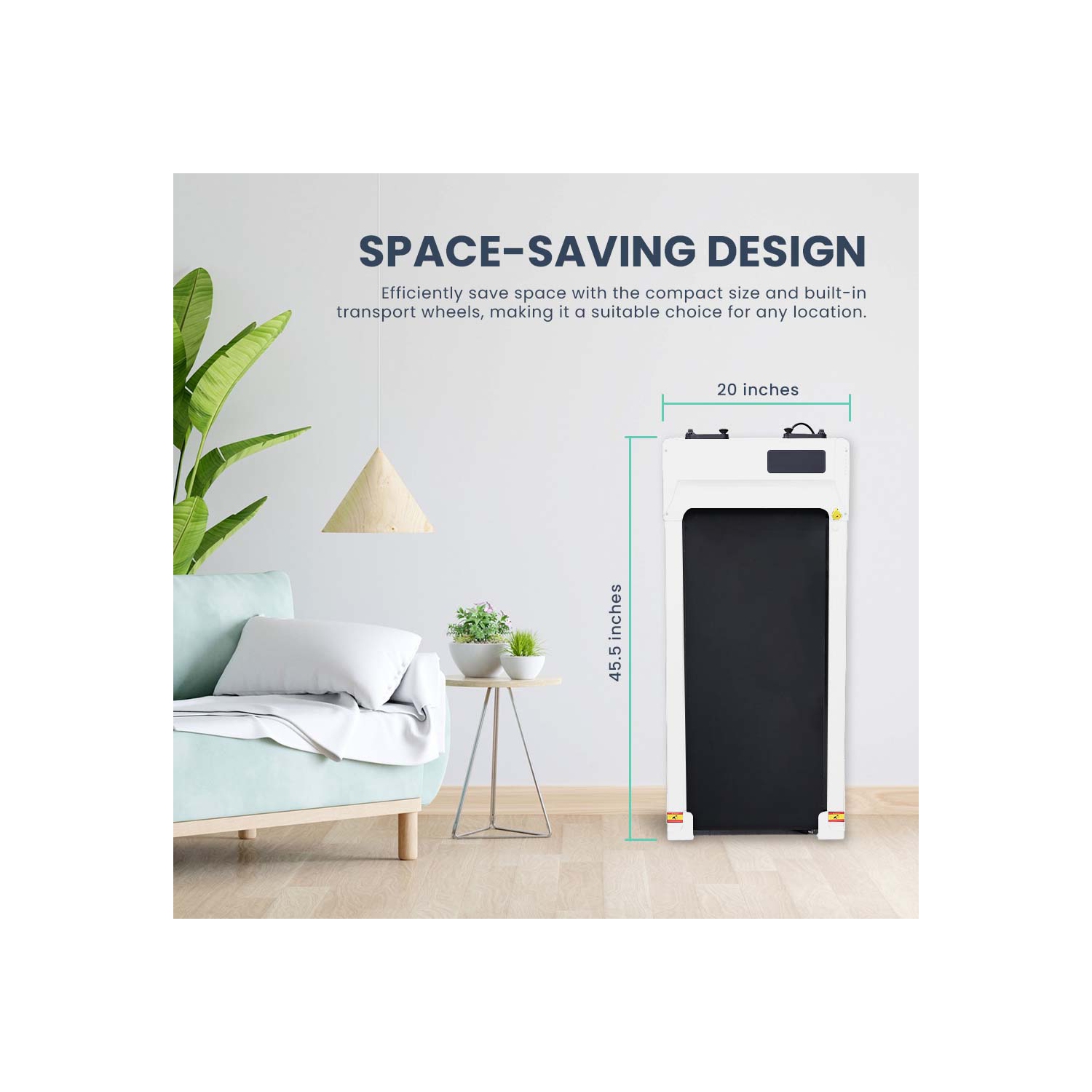 MotionGrey Walking Pad Treadmill for home - Slim Portable Under Desk Training Electric Fitness Pad for Cardio Workout in Home and Office - White