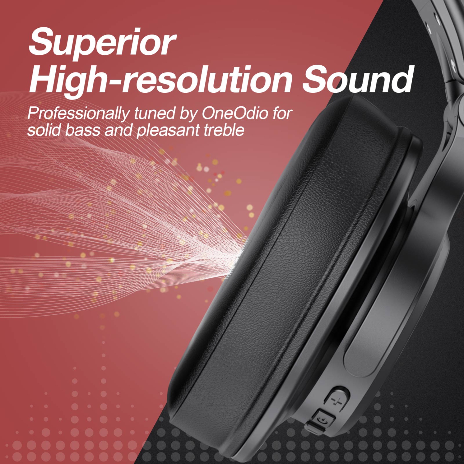 OneOdio Bluetooth Over-Ear Headphones with Mic | Wireless & Corded Dual-Mode Headphones -A70 Red