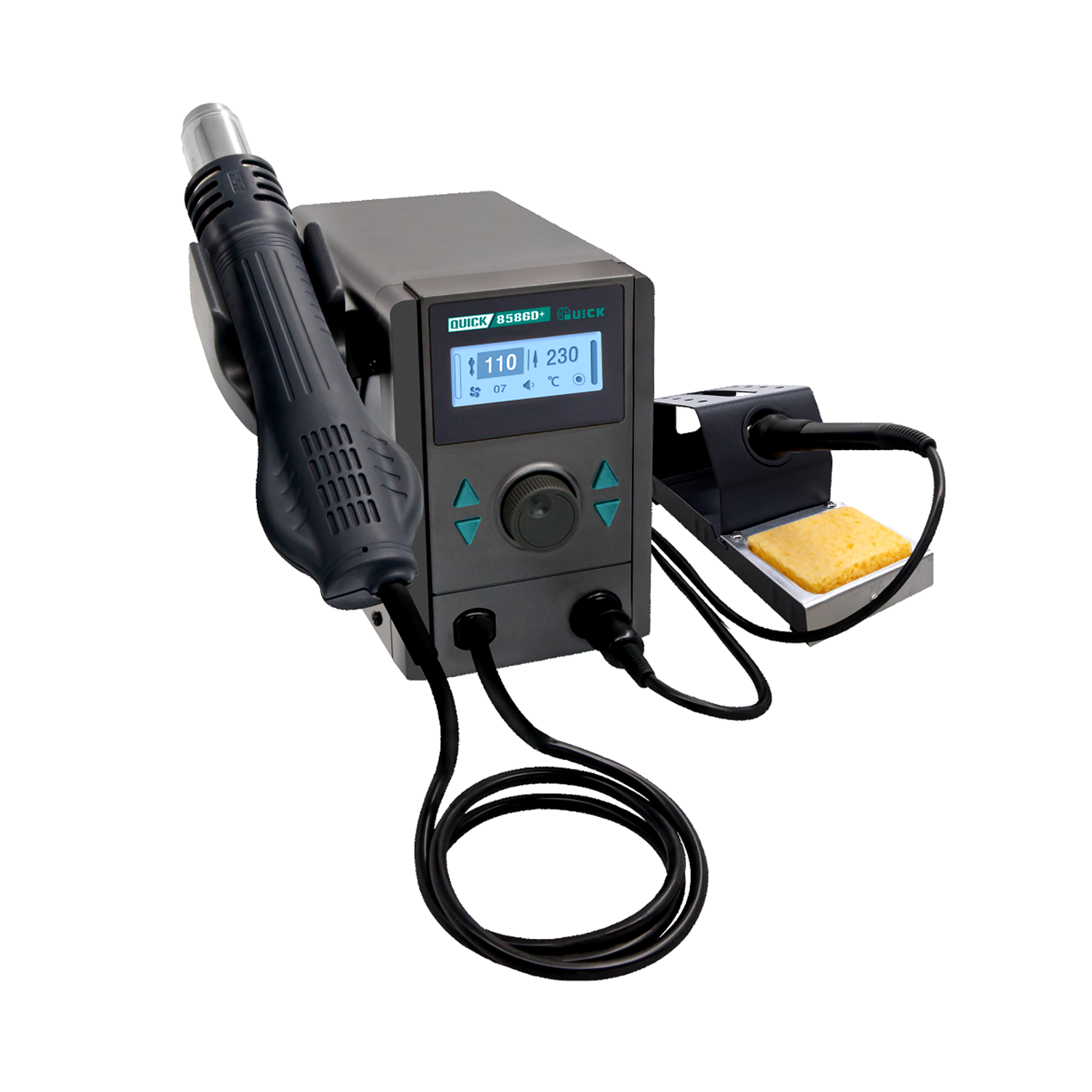 Station de soudage RAPIDE 8586D+ 2 en 1 sans plomb pour pistolet à air chaud