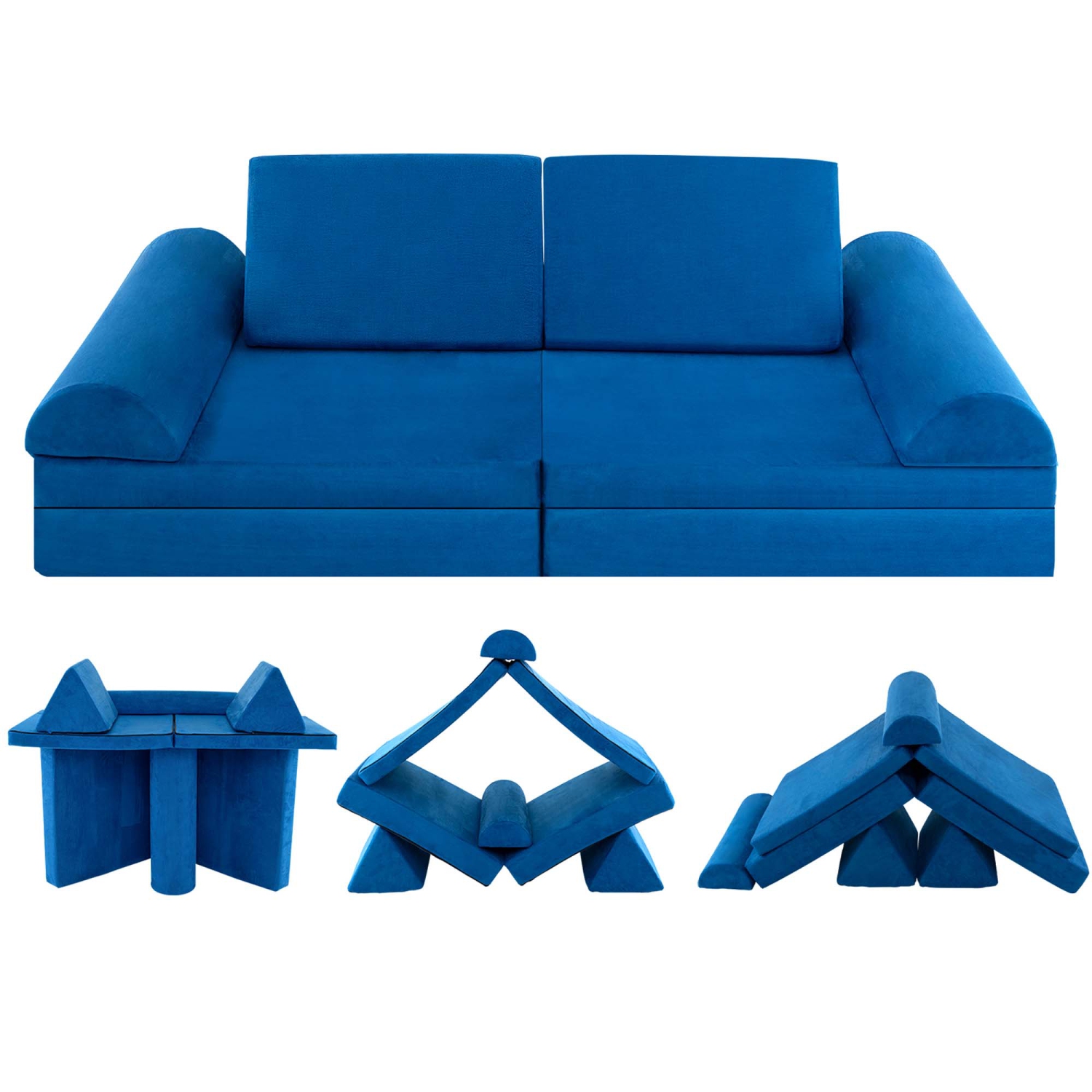 Ensemble de sofa de jeu modulaire convertible en mousse pour enfant 8 pièces de Costway
