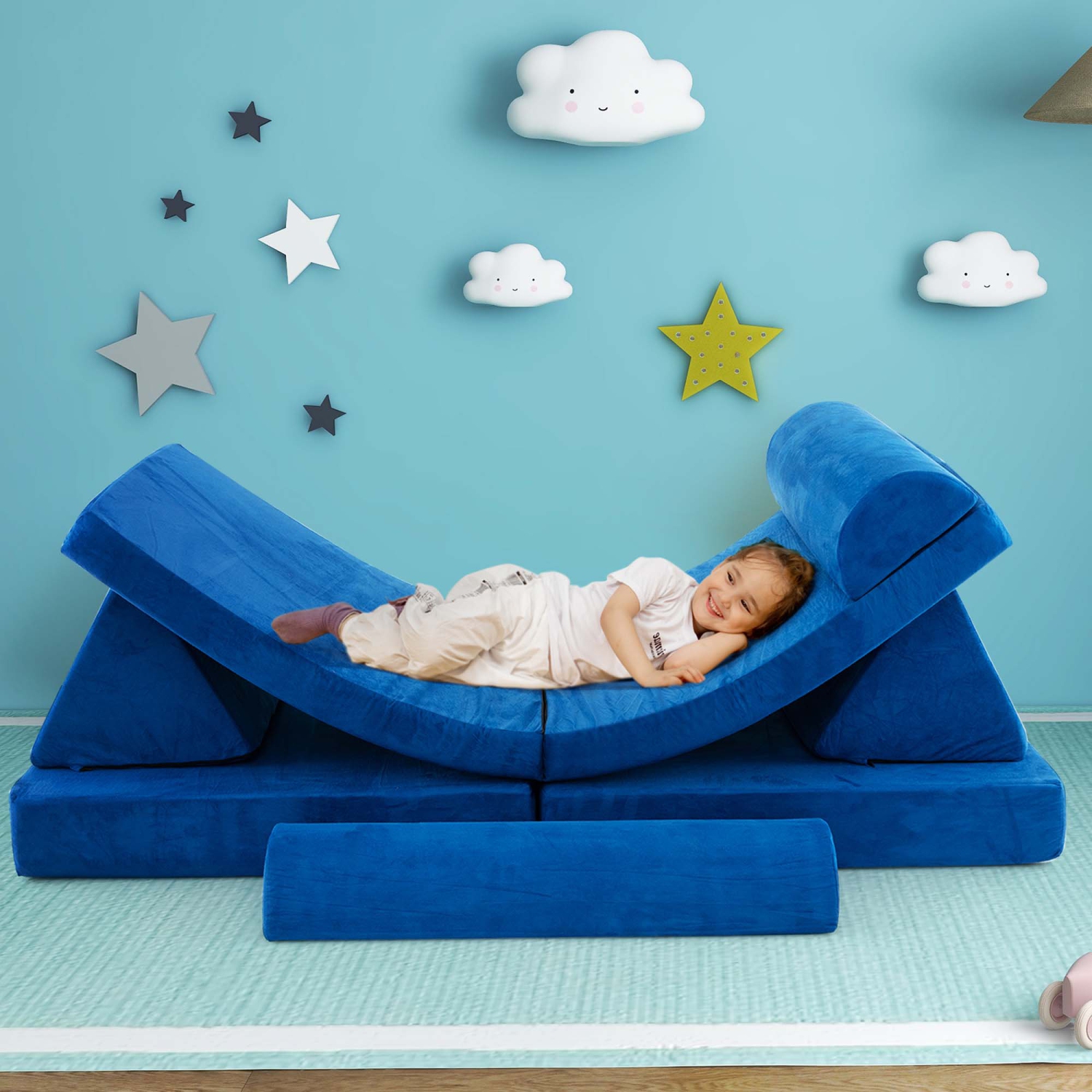 Ensemble de sofa de jeu modulaire convertible en mousse pour enfant 8 pièces de Costway