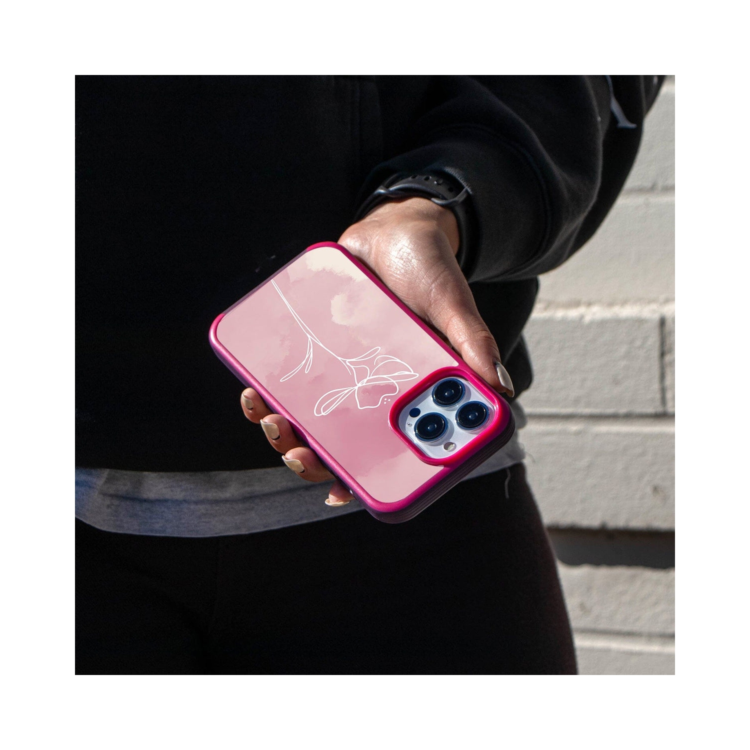 MagSafe iPhone 13 Pro Max Pink Flower Case