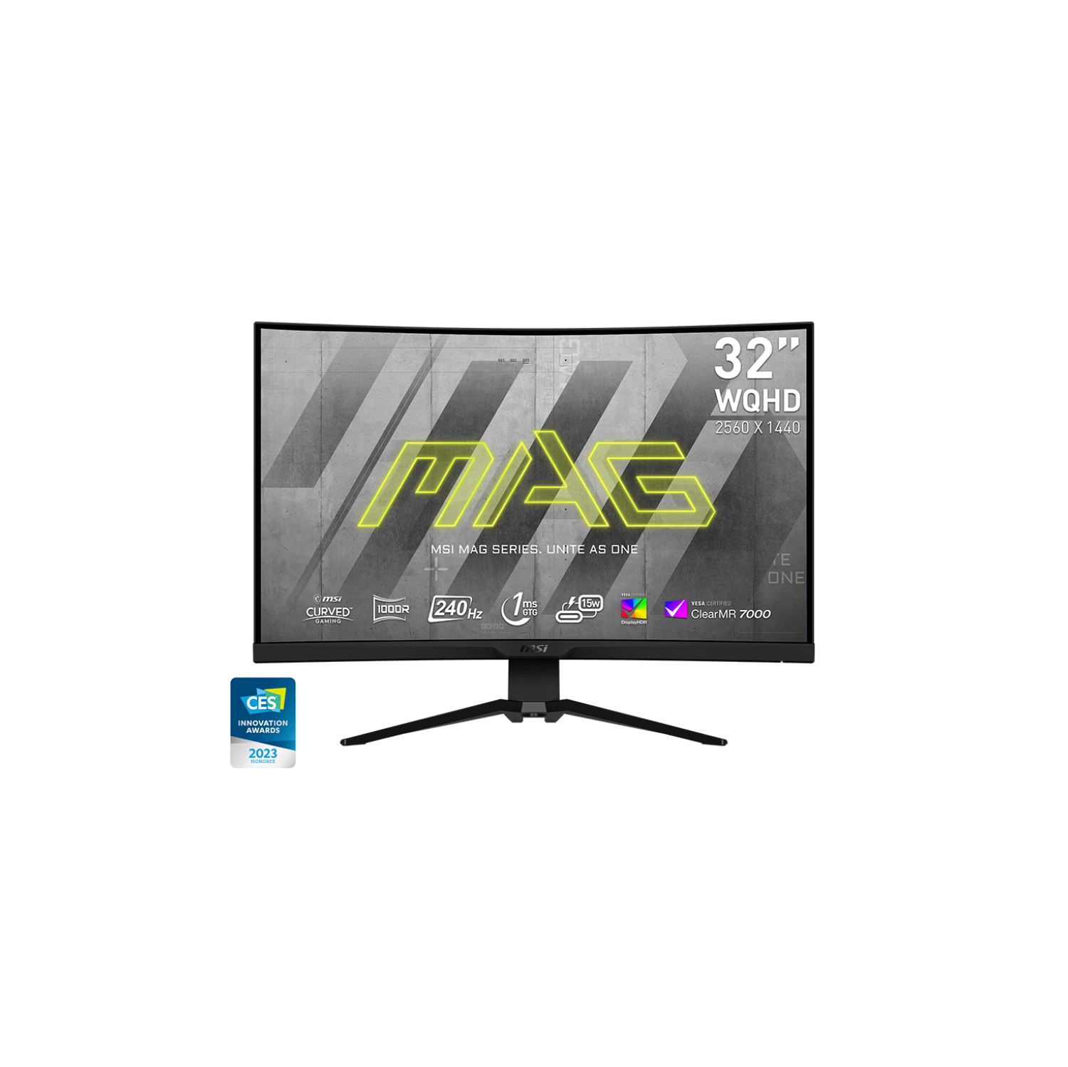 MSI 32" Curved 1000R Gaming Monitor, 240Hz, 1ms, QHD 2560 x 1440, 16:9 Rapid VA, Tilt / Height Adjustable, MAG 325CQRXF