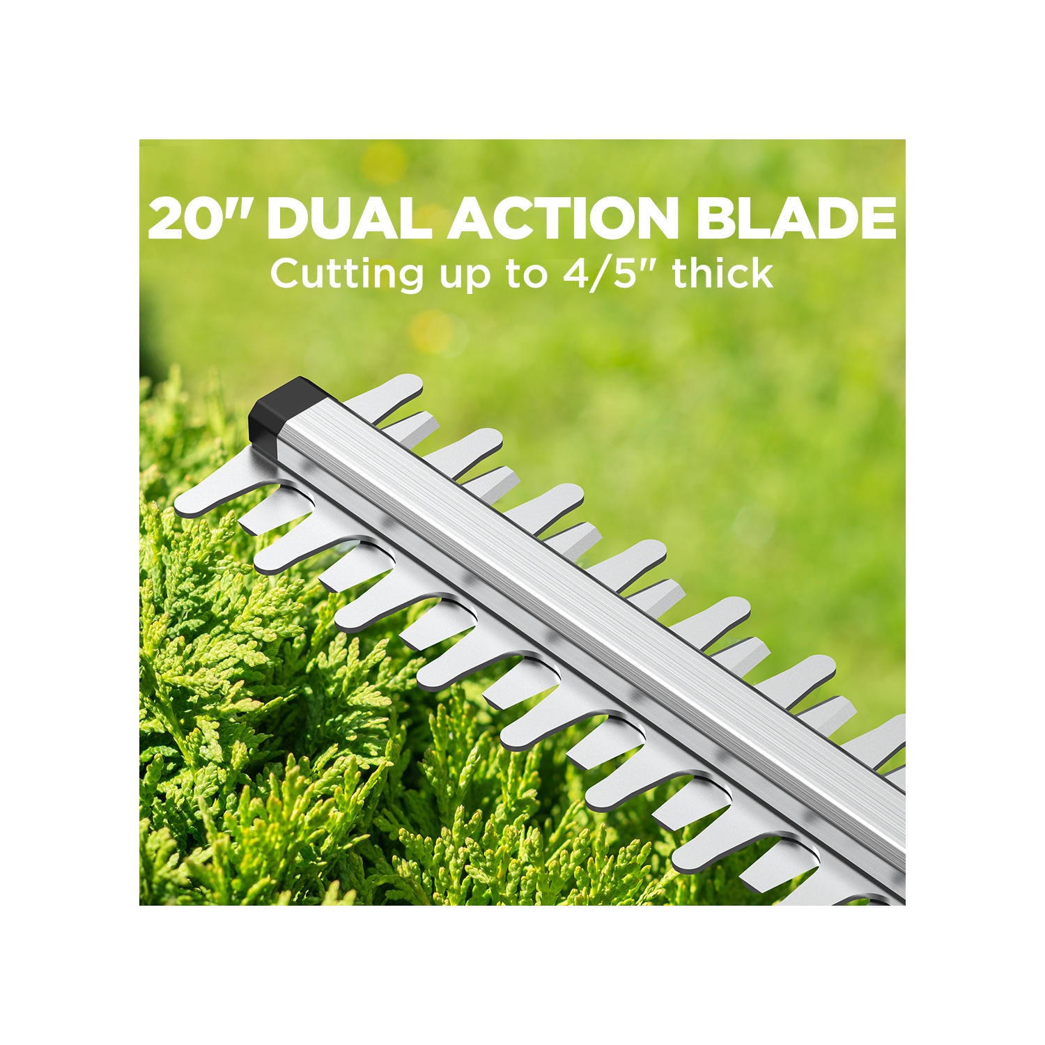 Taille-haie Litheli 20 V, taille-haie sans fil 20 po pour arbuste, coupe, taille, élagage, taille, taille-haies 3/4'' avec batterie 2,0 Ah